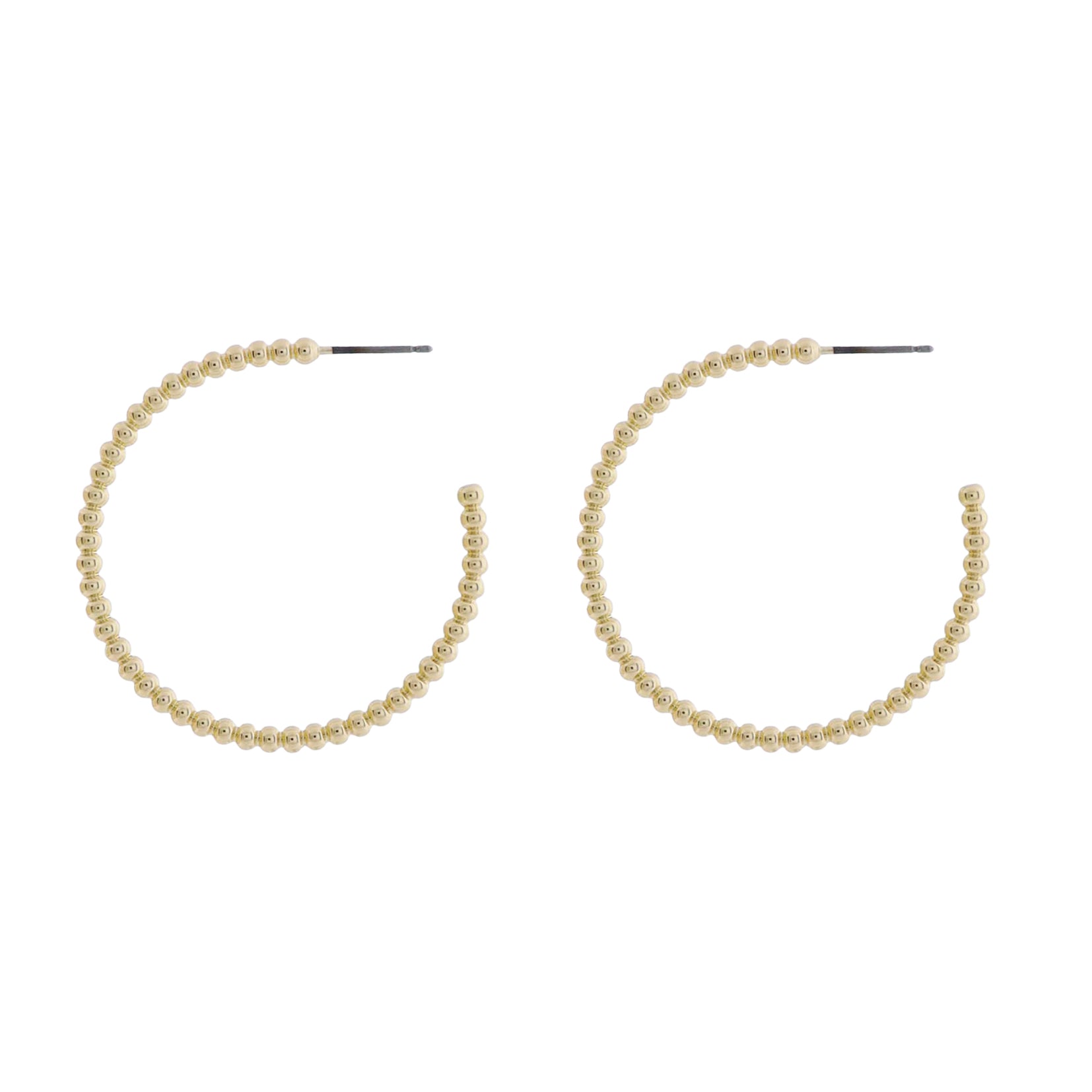 18k Gold Plated Gold Large Bubble Studded Hoop Earring