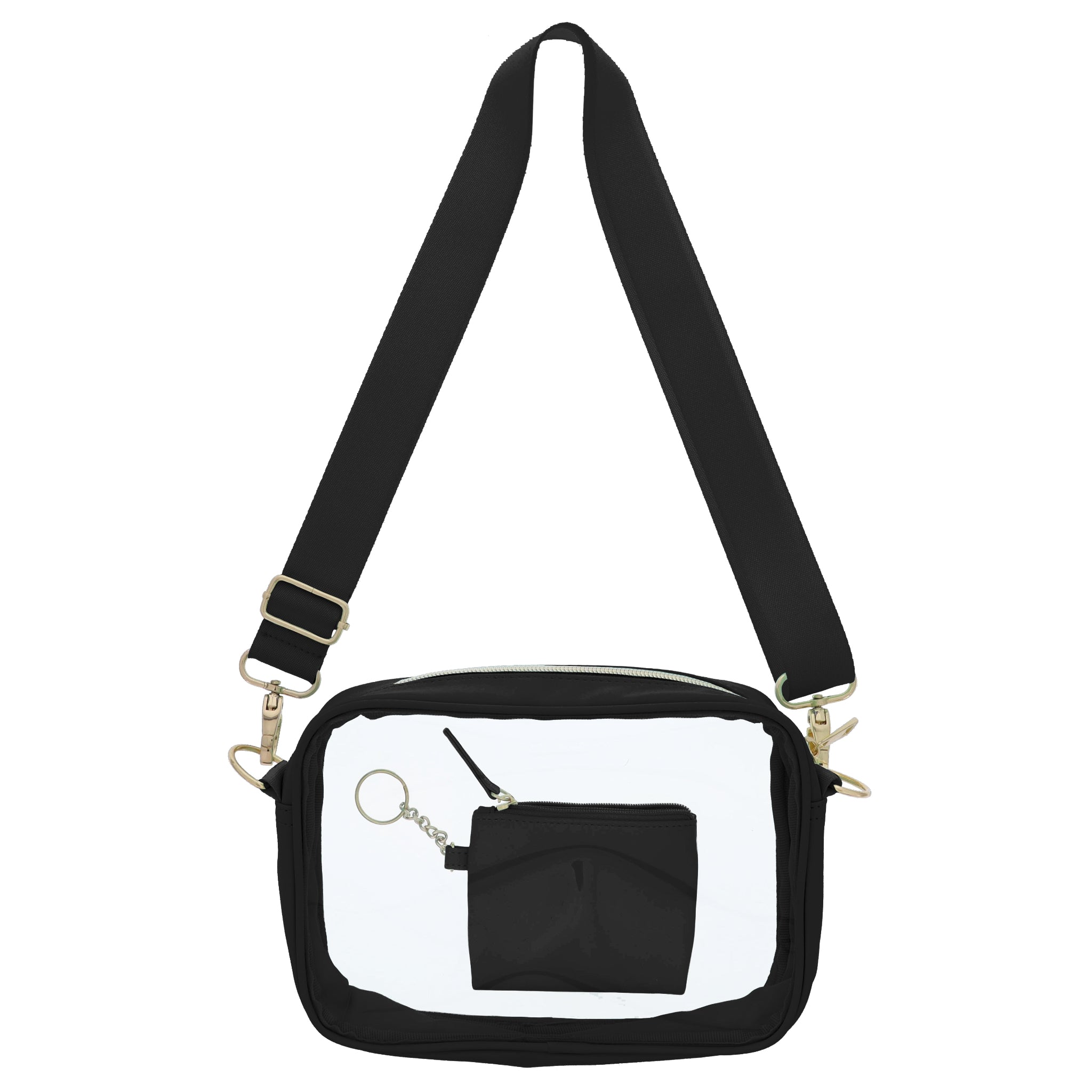 Black Clear Crossbody + Keychain Wallet