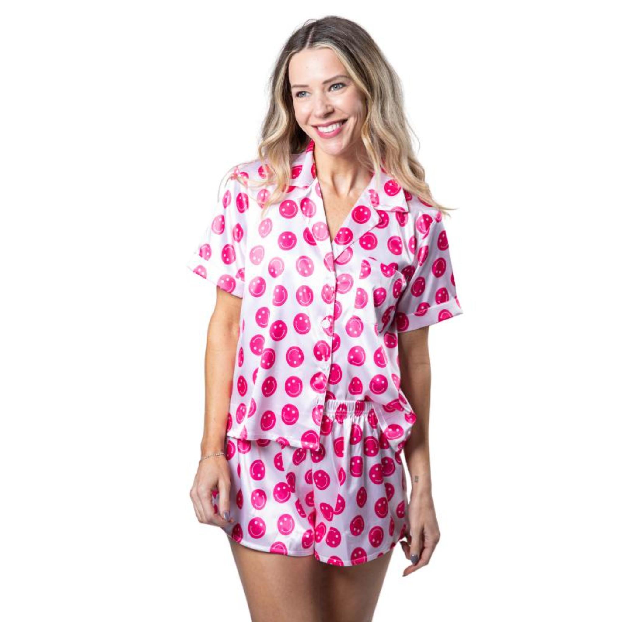 Sweet Smiles Satin Pajama Short Set Assortment, No Display Package