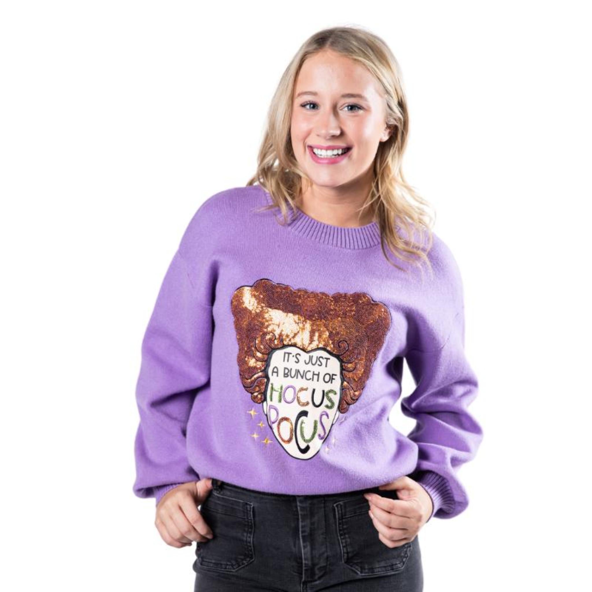 Hocus Pocus Purple Crew Neck Sweater Assortment, Display Package