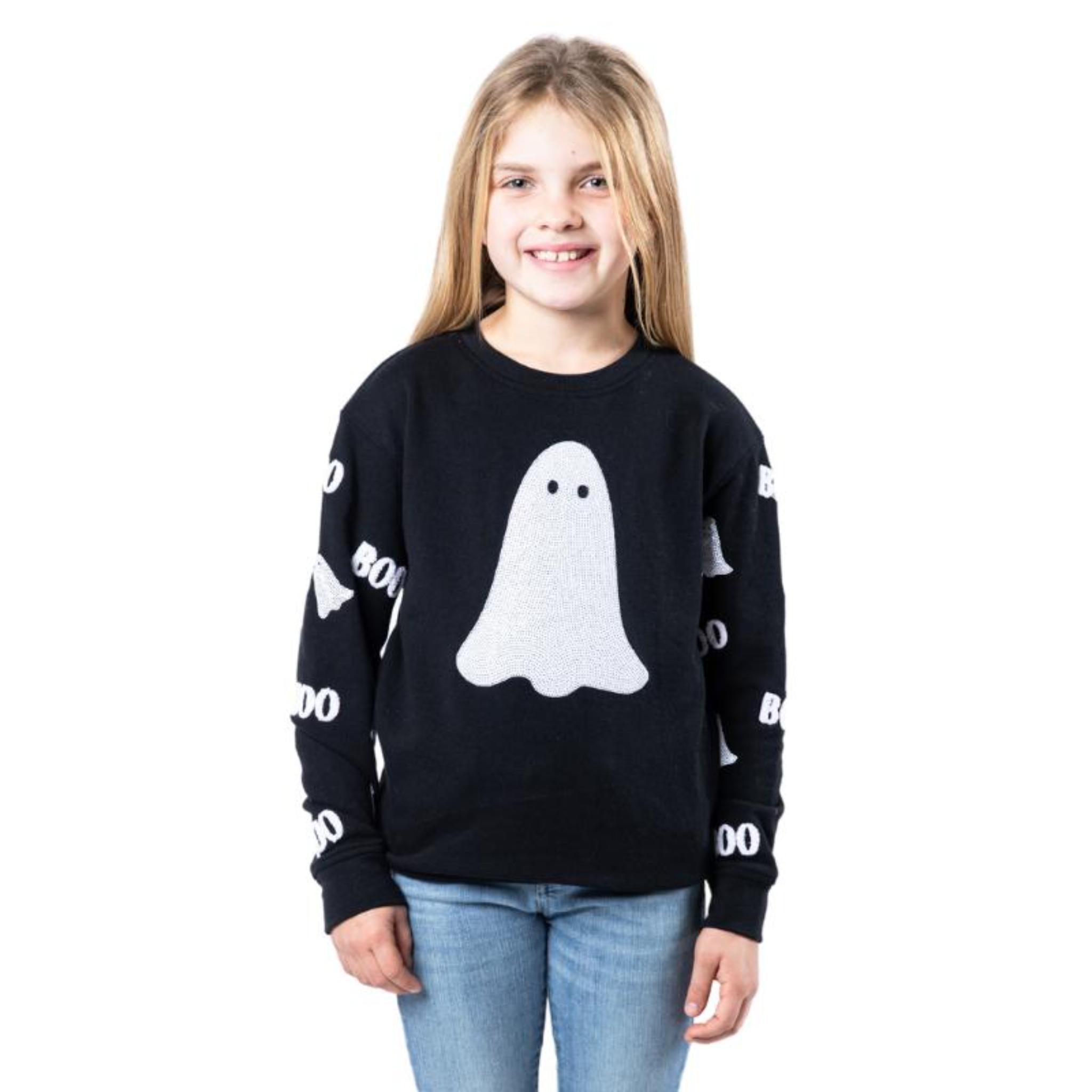 Kids Boo Black Crew Neck Sweatshirt Assortment, Display Package