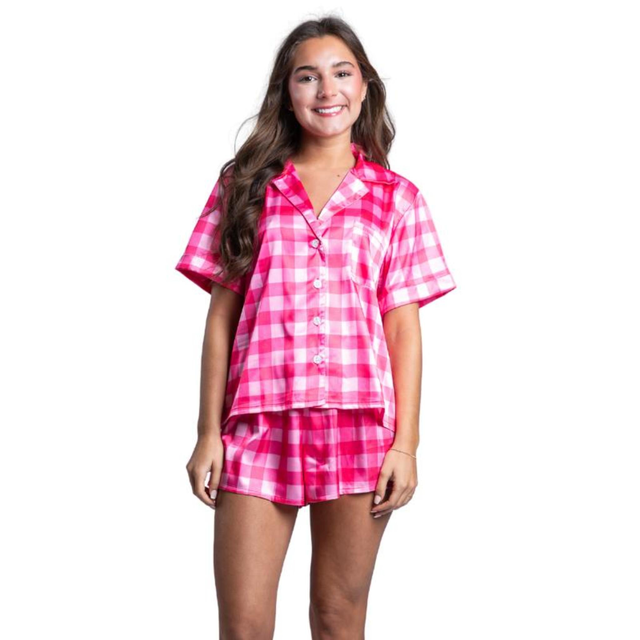 Preppy Girl Satin Pajama Short Set Assortment, No Display Package