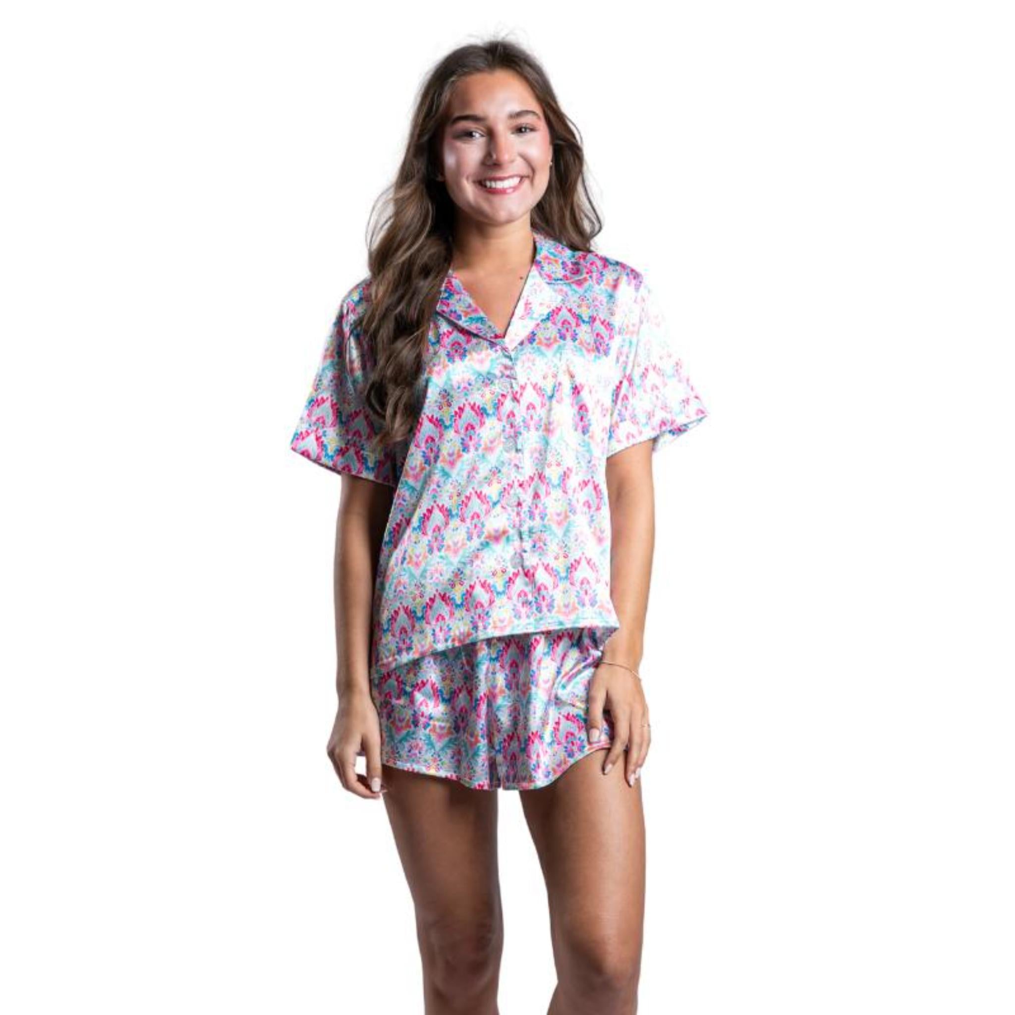 Penelope Satin Pajama Short Set Assortment, No Display Package