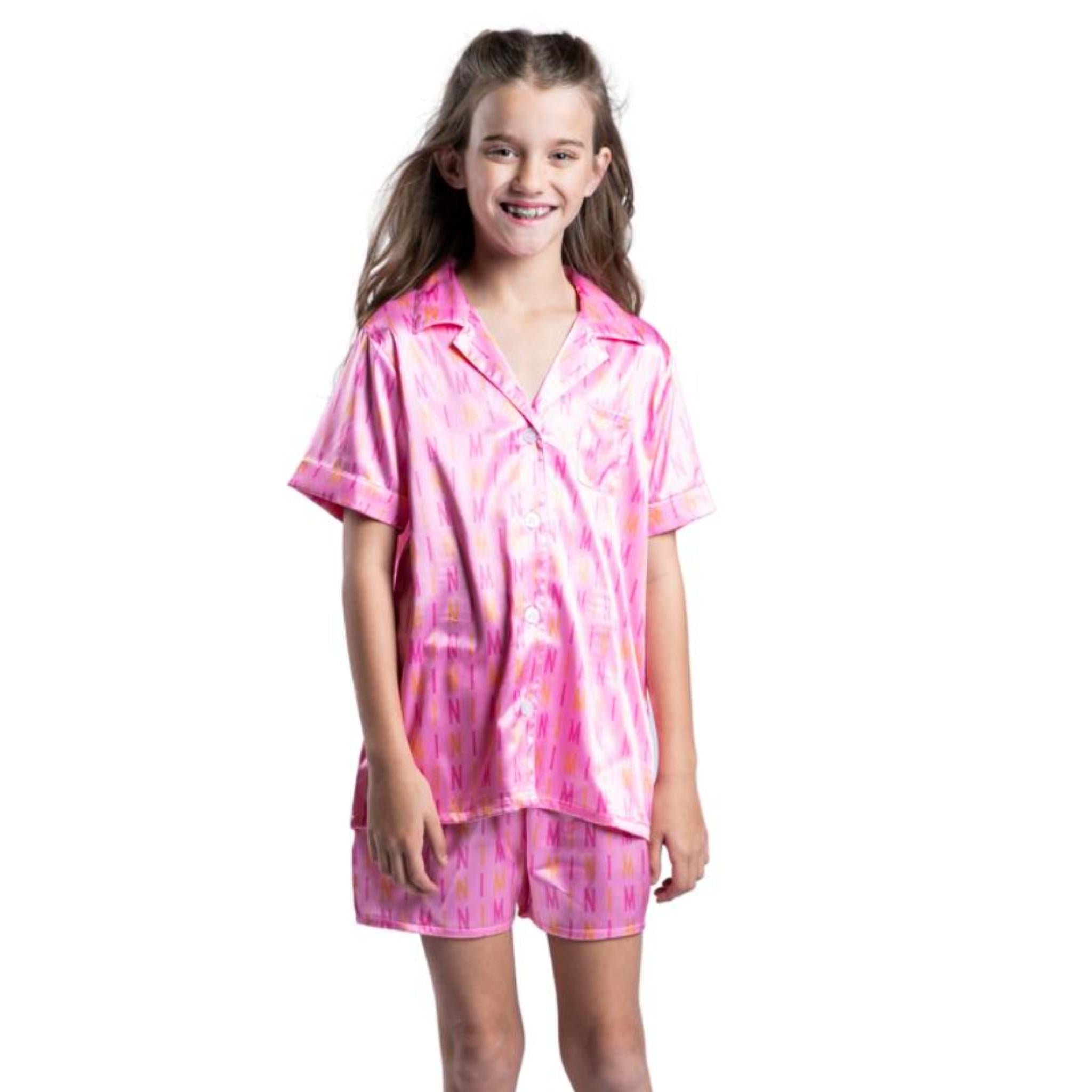 Kids Mini Satin Pajama Short Set Assortment, No Display Package