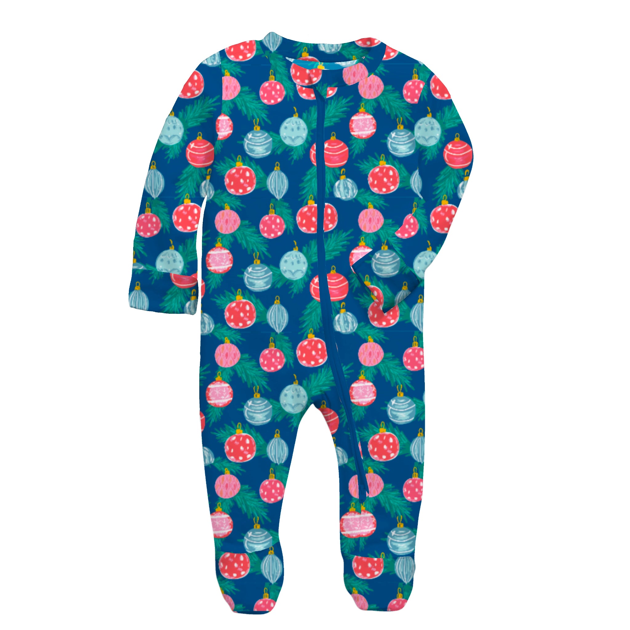 Kids Tis the season Bamboo Front Zip Onesie Assortment, No Display Package