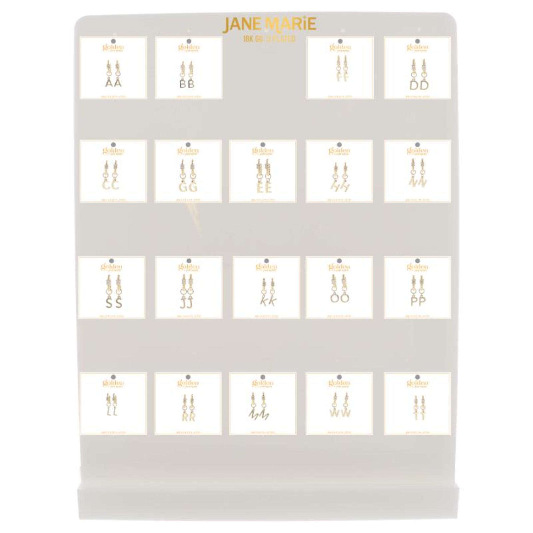 Golden Letter Too! Earrings, No Display Package