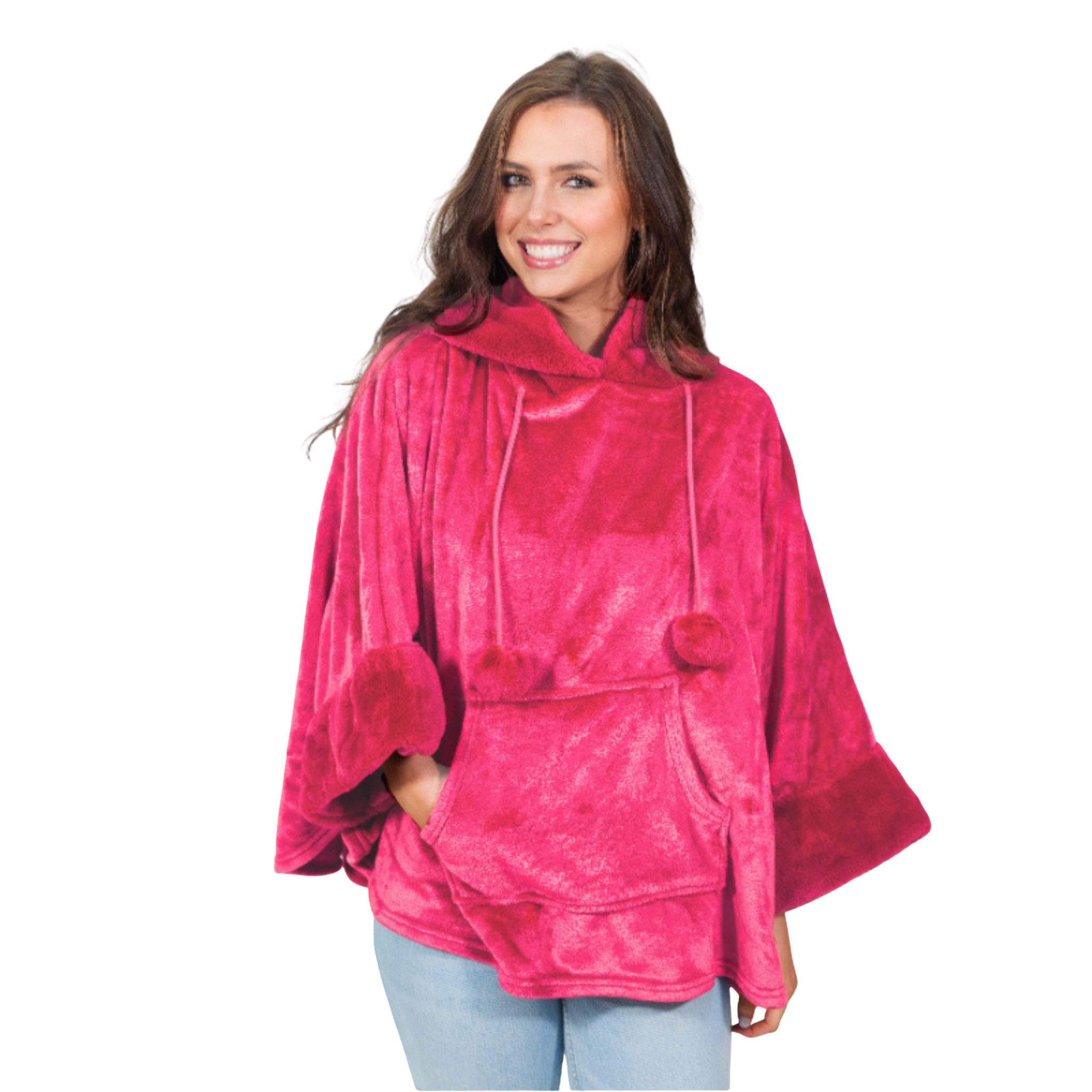 Pink Hooded Poncho