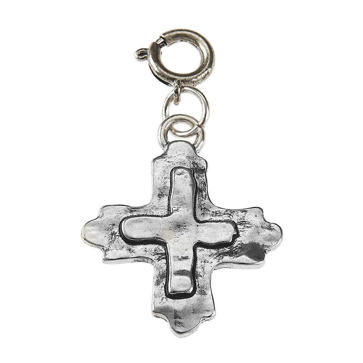 Light Antique Silver Cross Wax Casting Charm