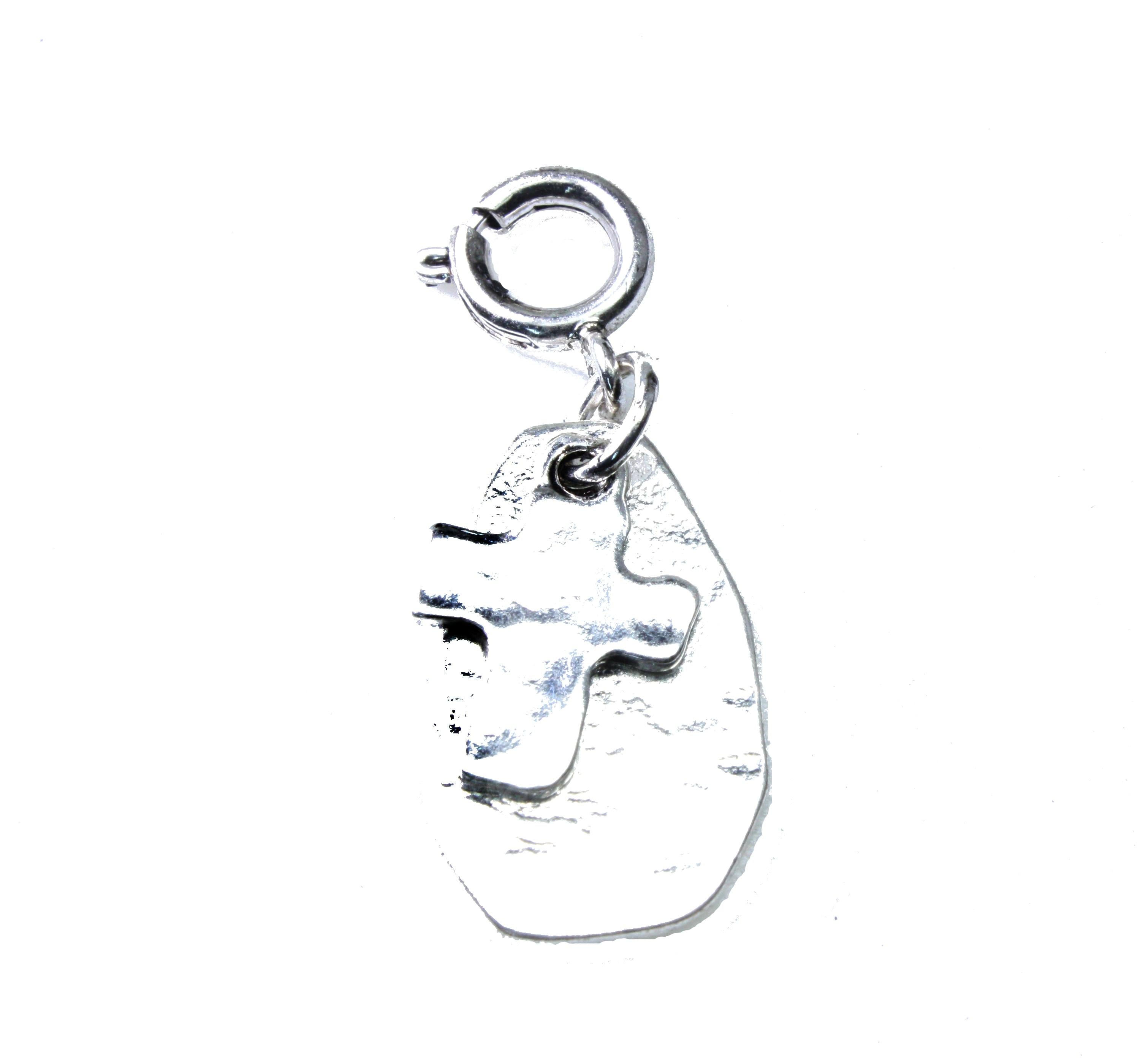 Light Antique Silver Cross, Disk, and Ivory Pearl Cluster Charm