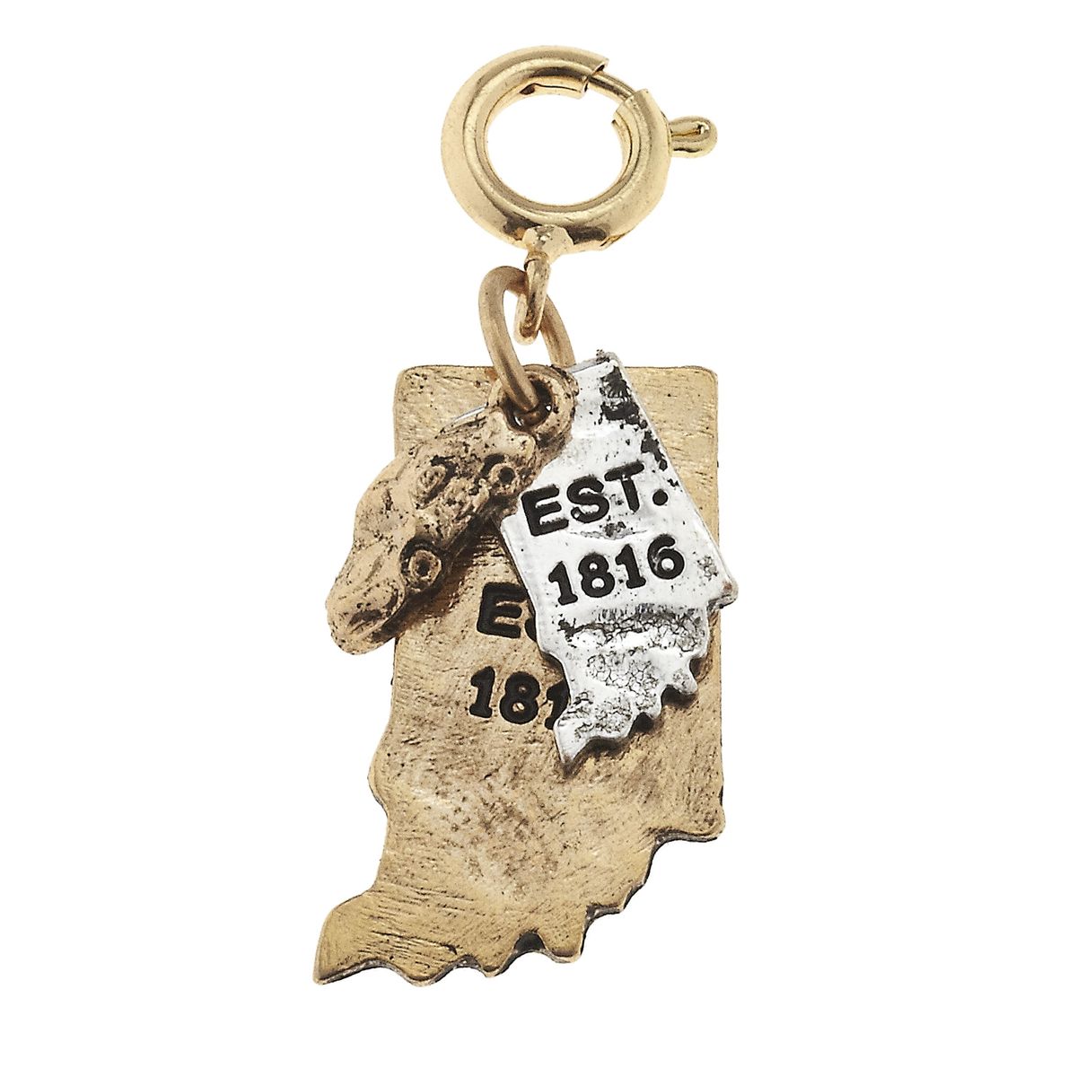 Indiana 2 Tone Double State with Race Car Charm