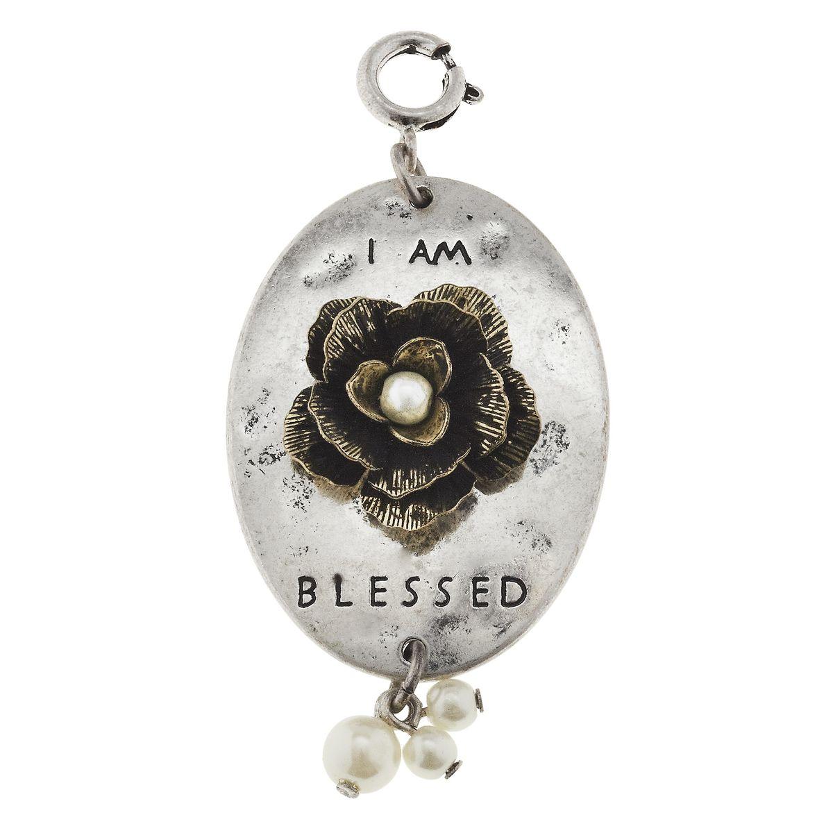"I Am Blessed" Flower Charm