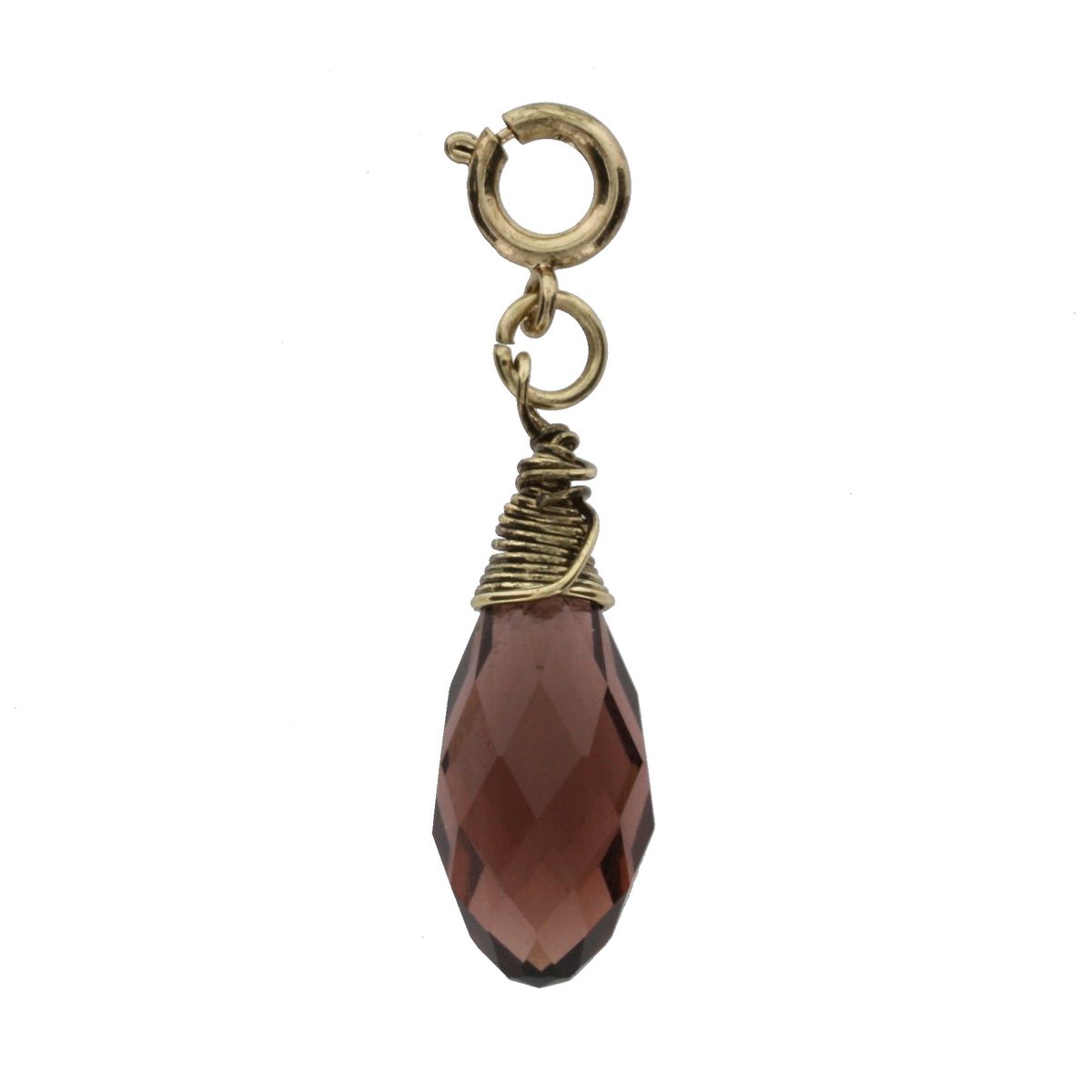 Antique Gold And Amethyst Birthstone Wire Wrapped Charm