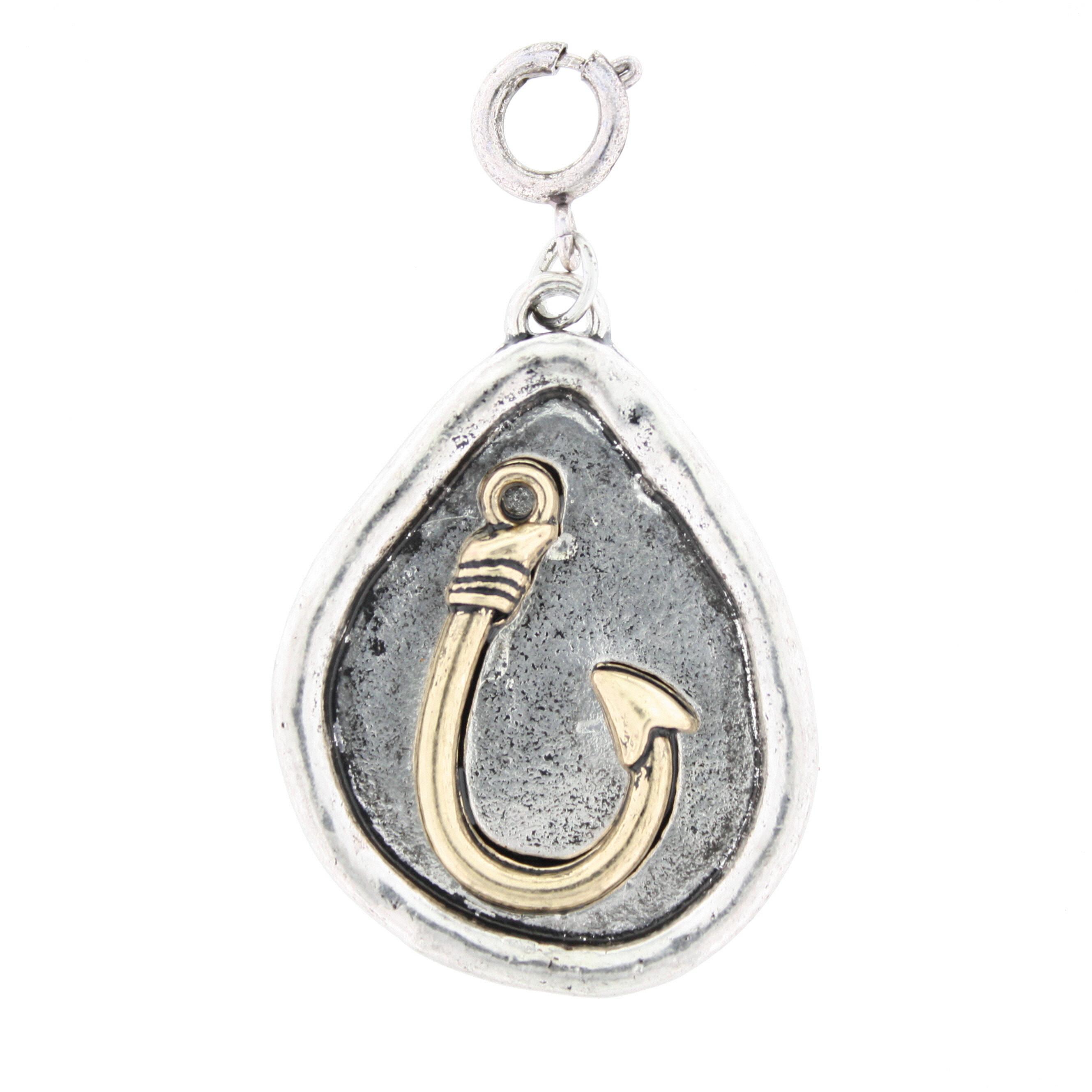 2-Tone Silver Heart on Crown with Gold Plate Charm