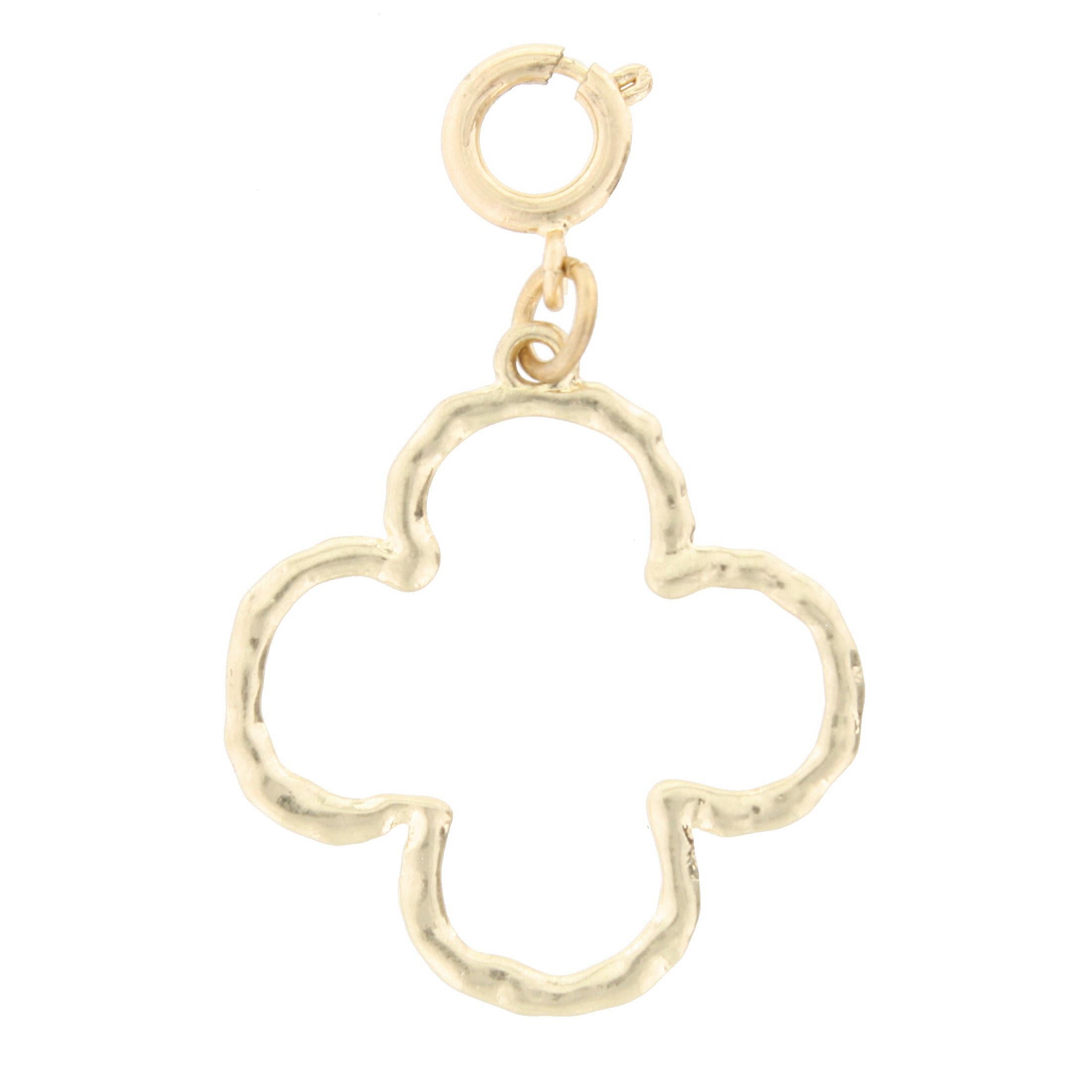 Gold Quatrefoil Outline Charm