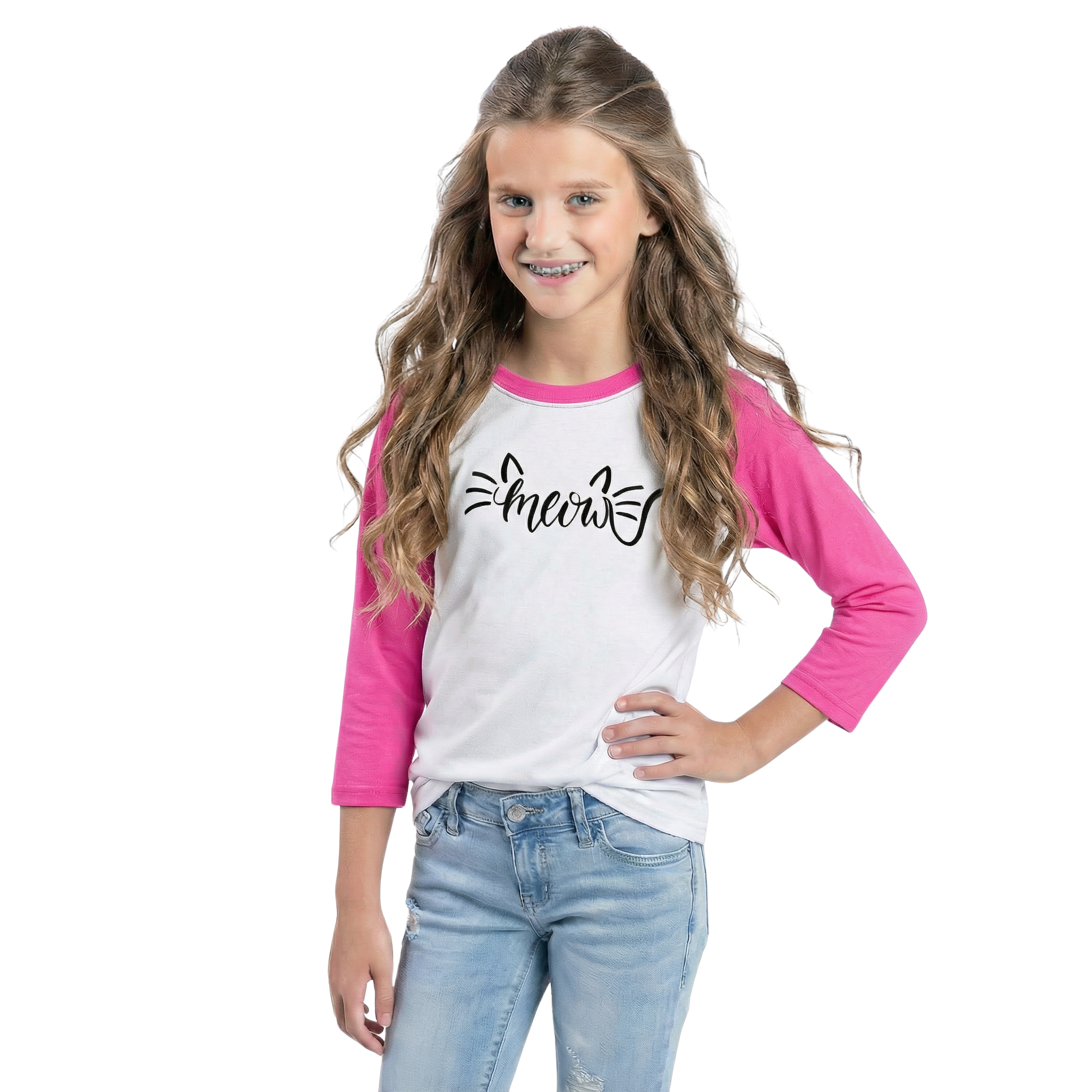 Kids Meow 3/4 Sleeve T-Shirt