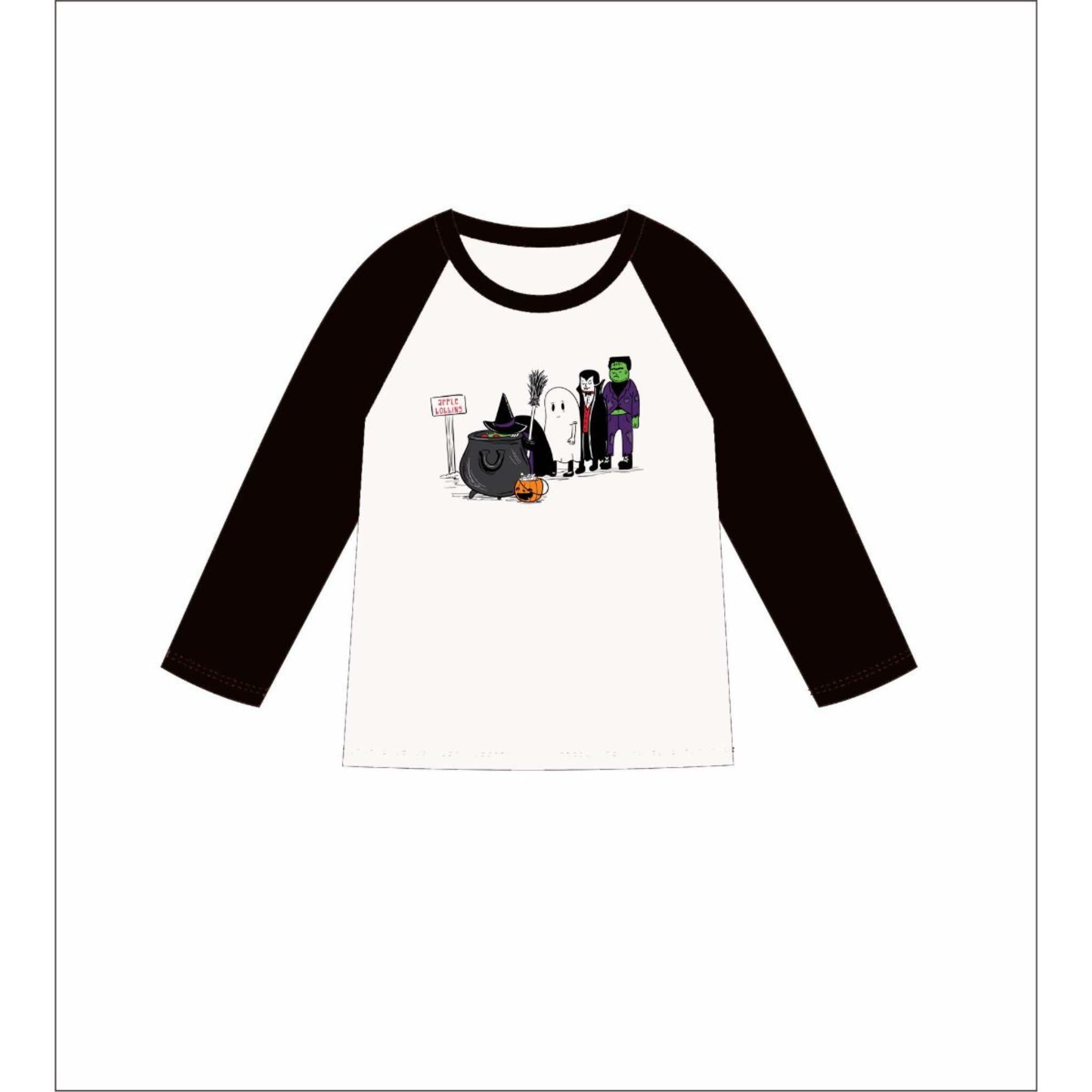 Kids Apple Bobbing Goblins 3/4 Sleeve T-Shirt S