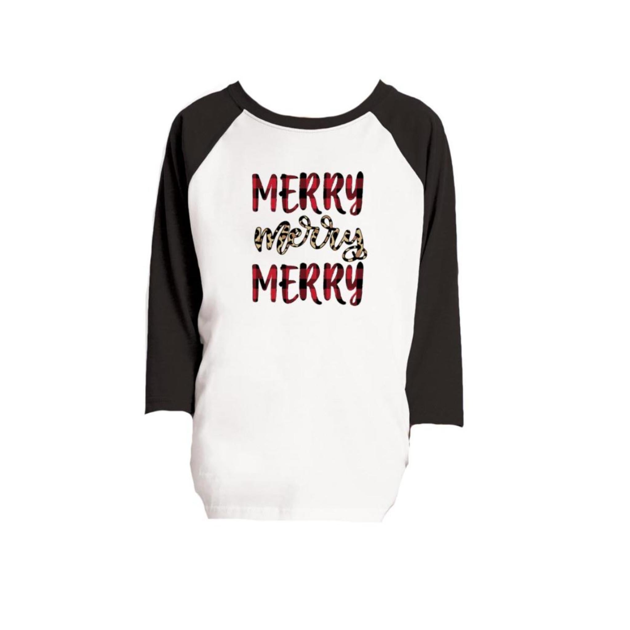 Kids Merry, Merry, Merry 3/4 Sleeve T-Shirt XS