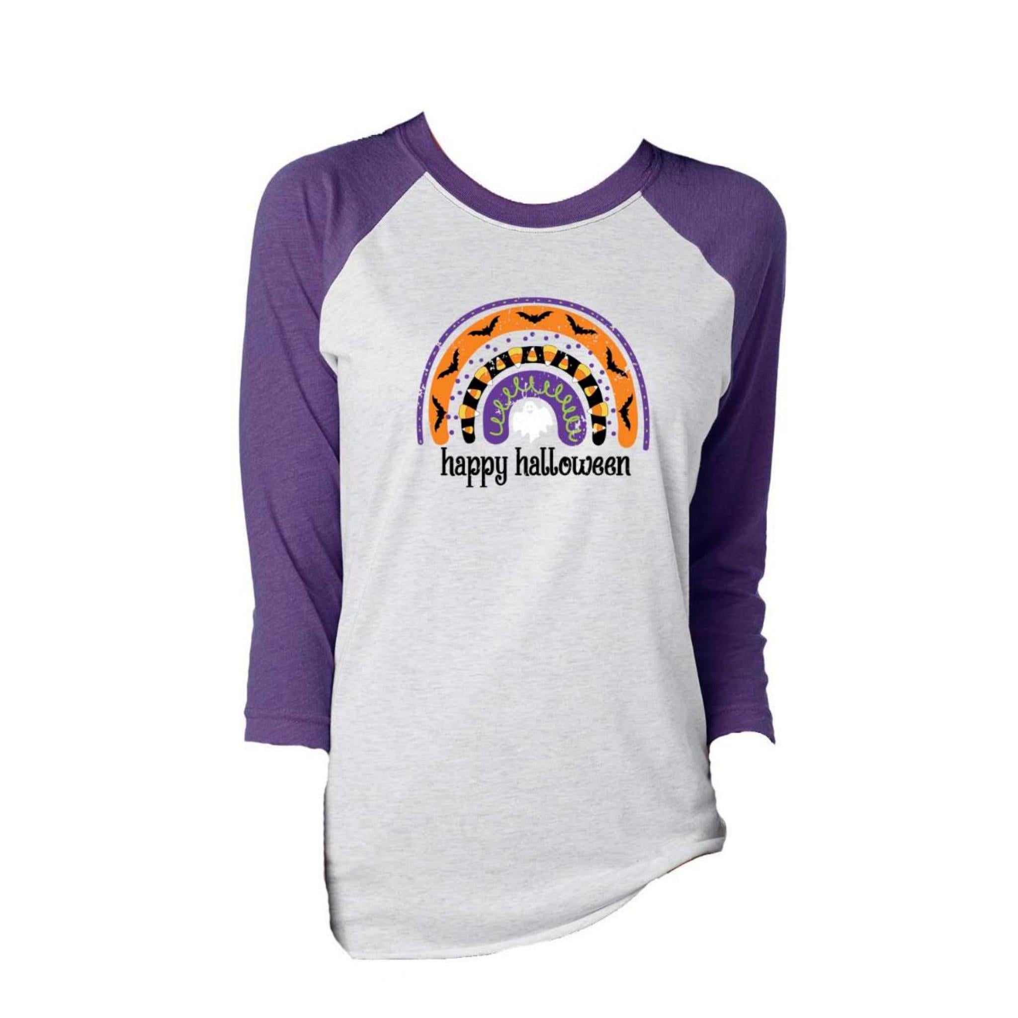 Kids Halloween Rainbow 3/4 Sleeve T-Shirt L