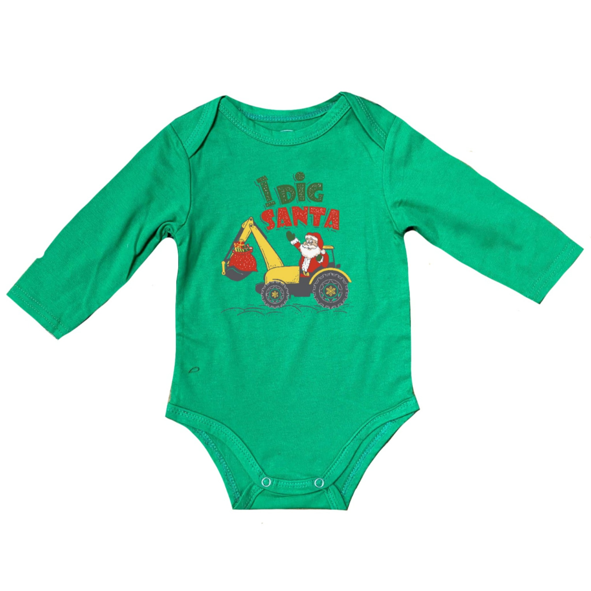 Kids I Dig Santa Long Sleeve Baby Onesie NB