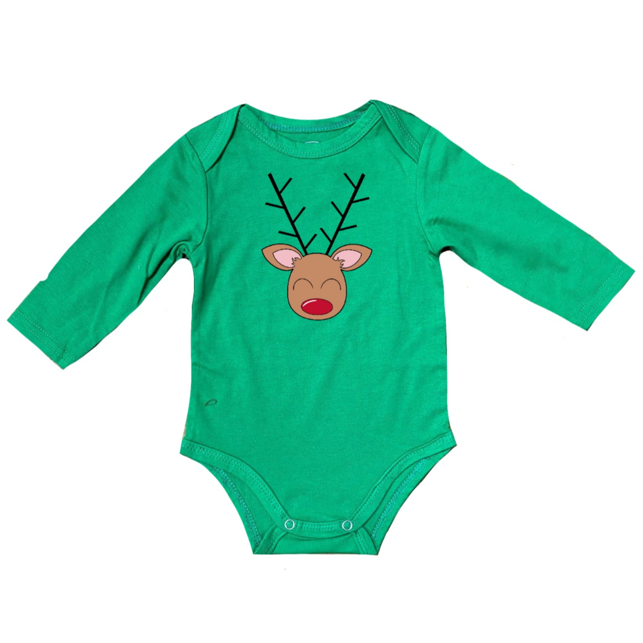 Kids Cheerful Reindeer Long Sleeve Baby Onesie 6MO