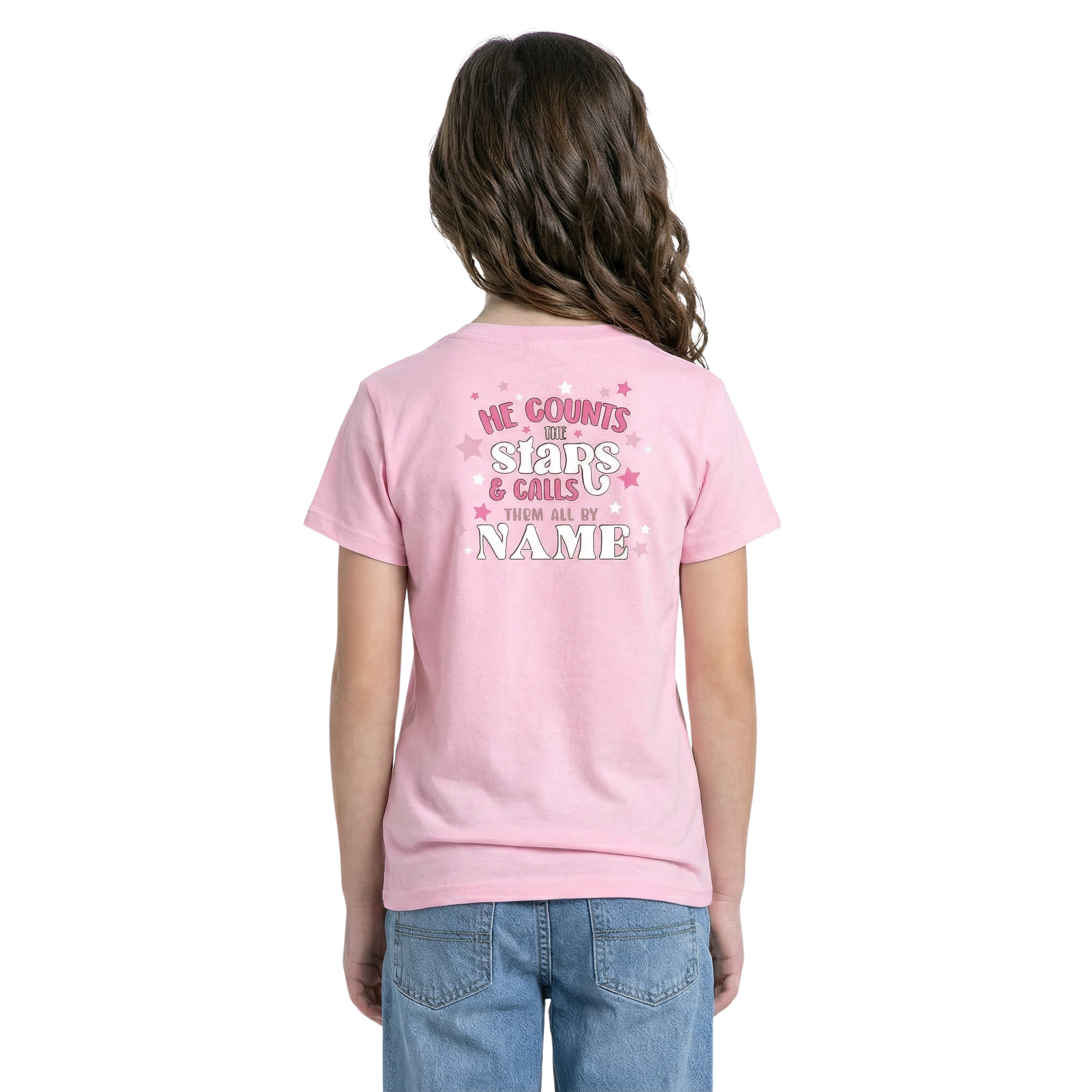 Kids He Counts The Stars & Calls Them All By Name Crew Neck T-Shirt