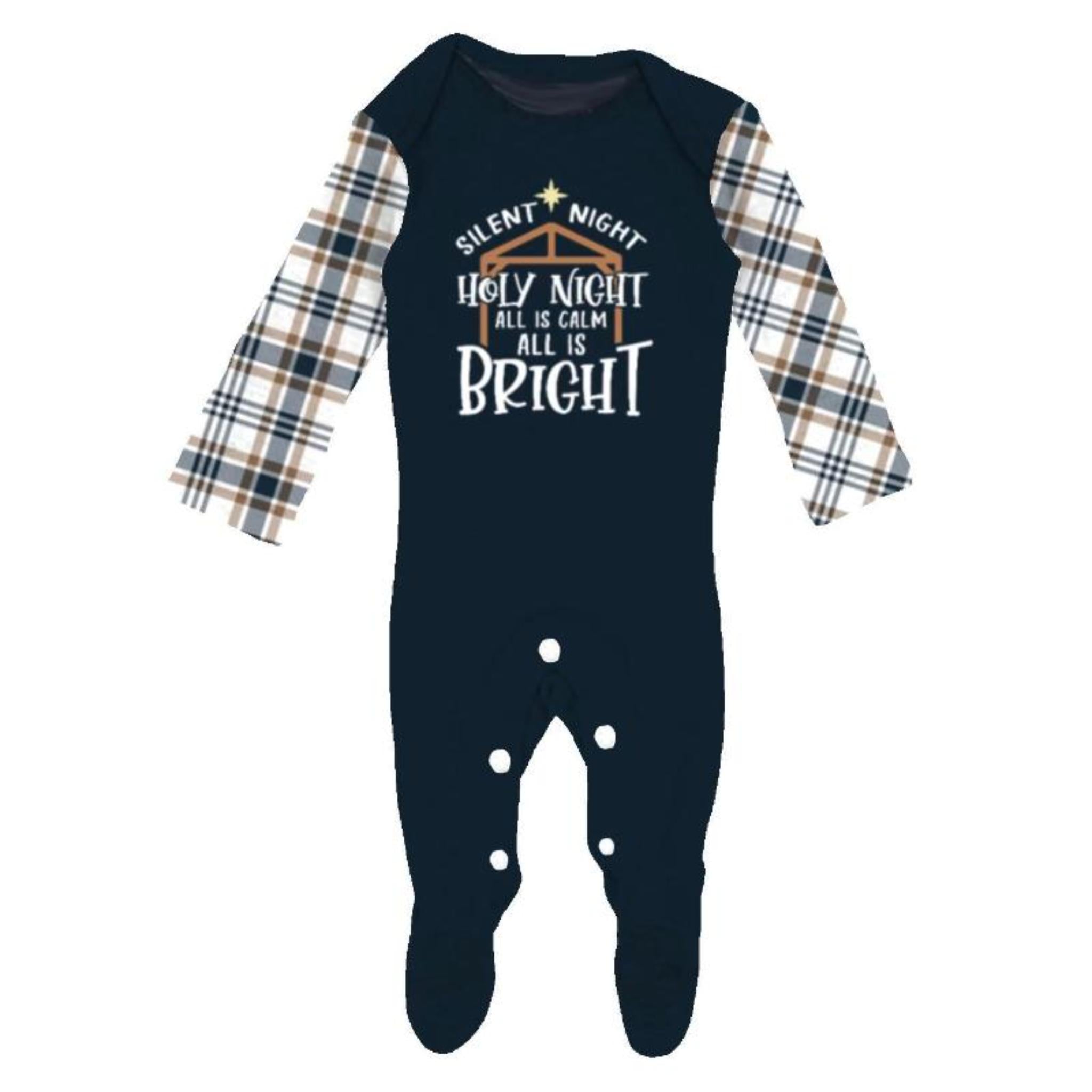 Kids Silent Night Jammie Onesie 12MO