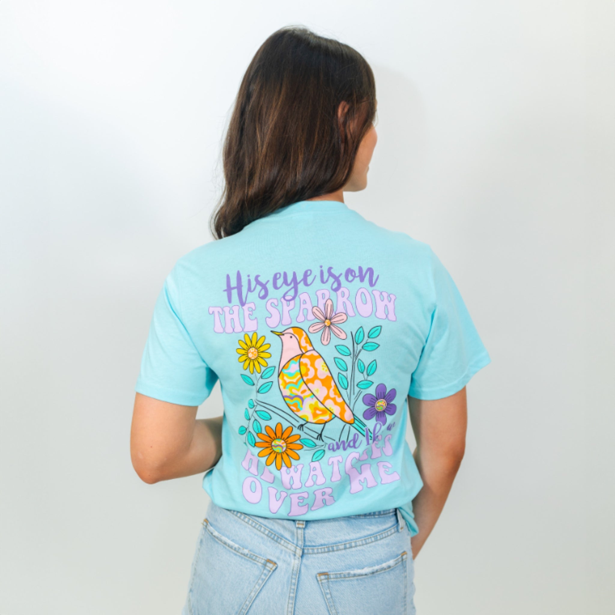 His Eye Is On the Sparrow Crew Neck T-Shirt