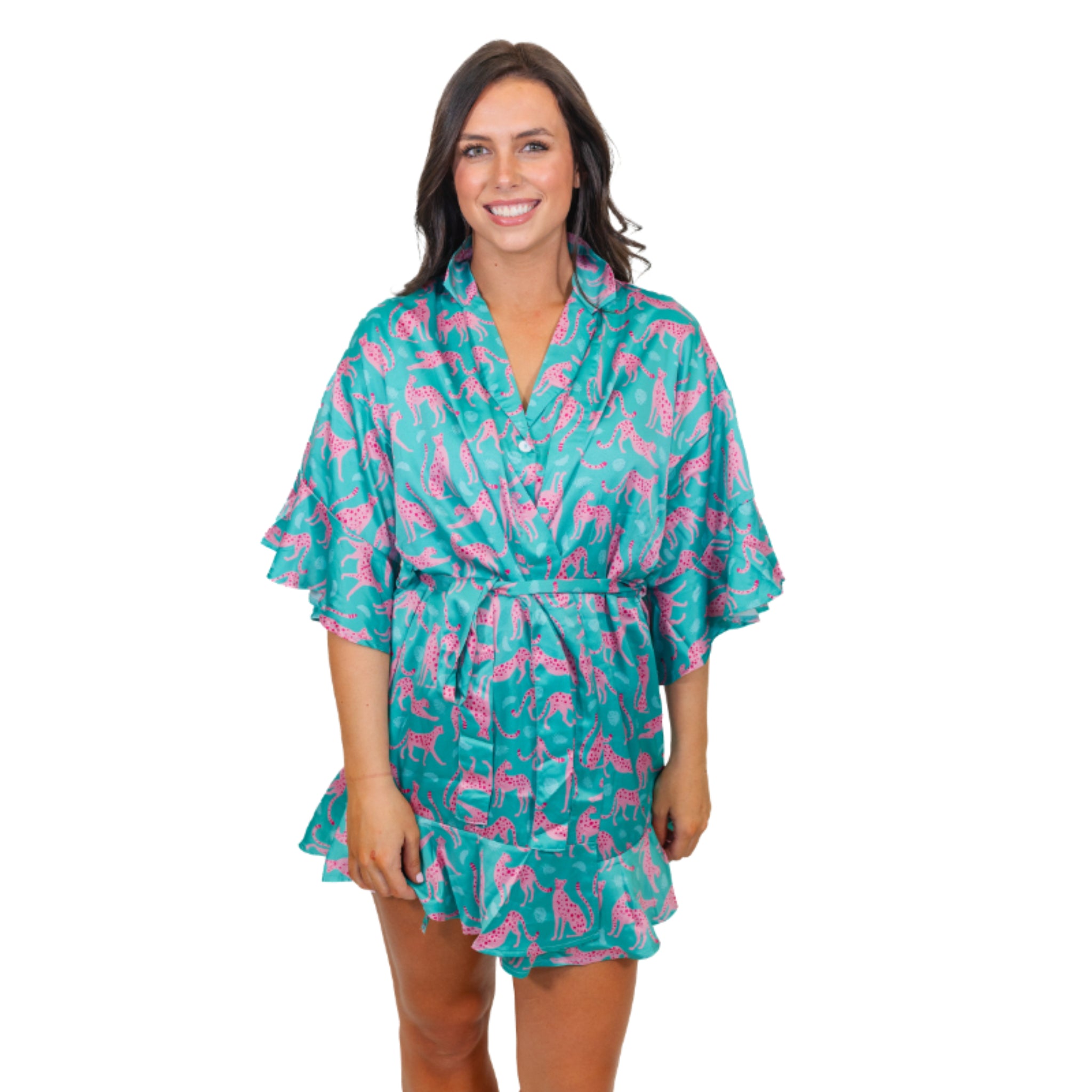 See ya, Cheetah Satin Robe M/L