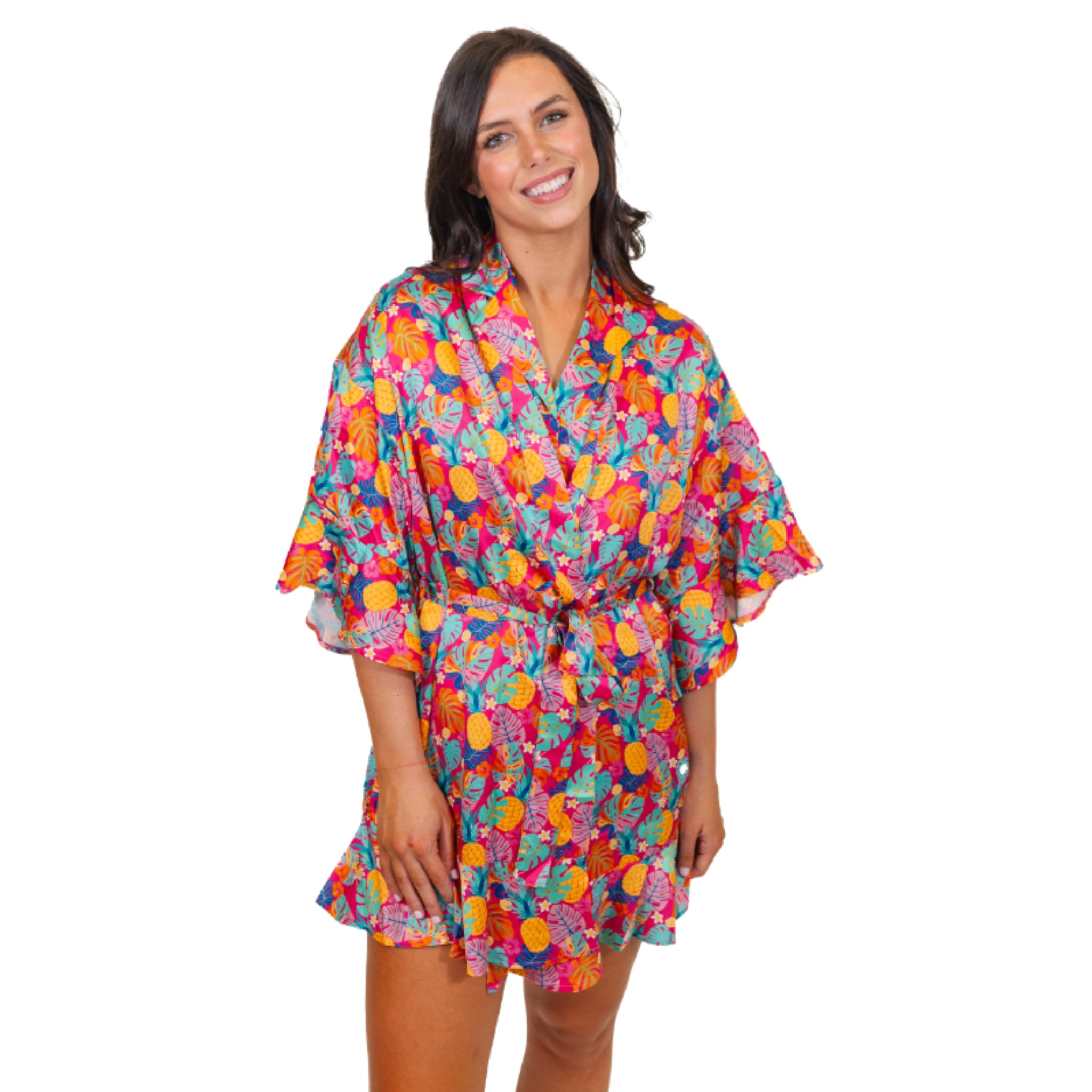 Tropical Satin Robe M/L