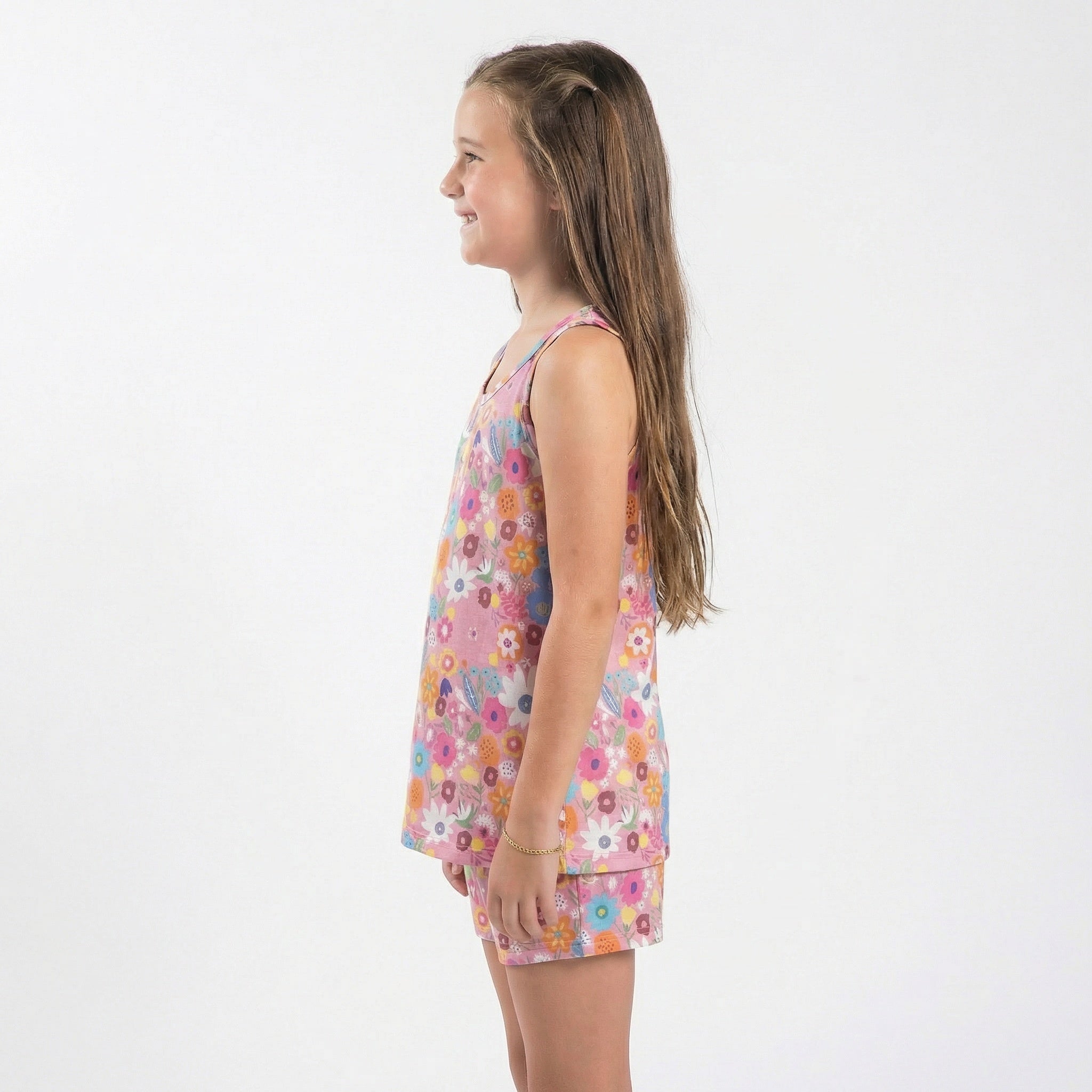 Kids Fields of Flowers Tank Top Jammie Short Set