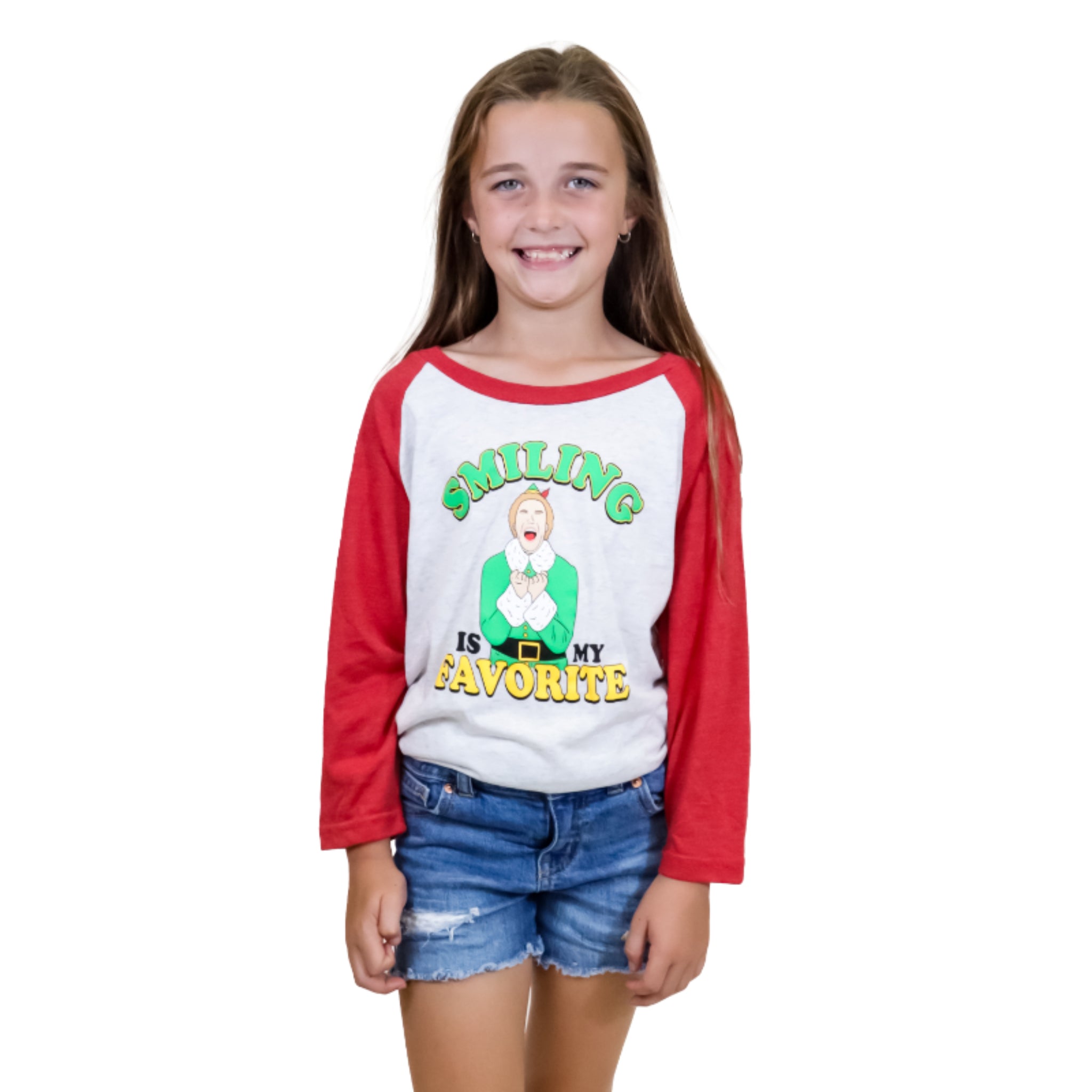 Kids Smiling is My Favorite Crew Neck 3/4 Sleeve T-Shirt S