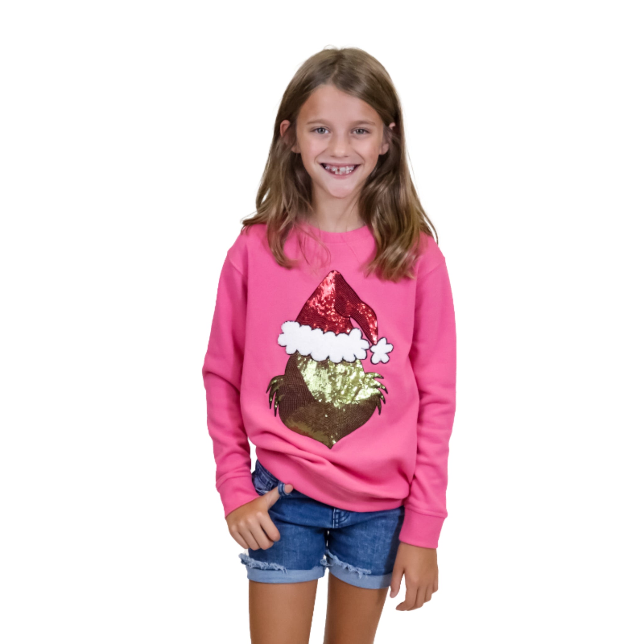 Kids Who Stole Christmas? Hot Pink Crew Neck Sweatshirt