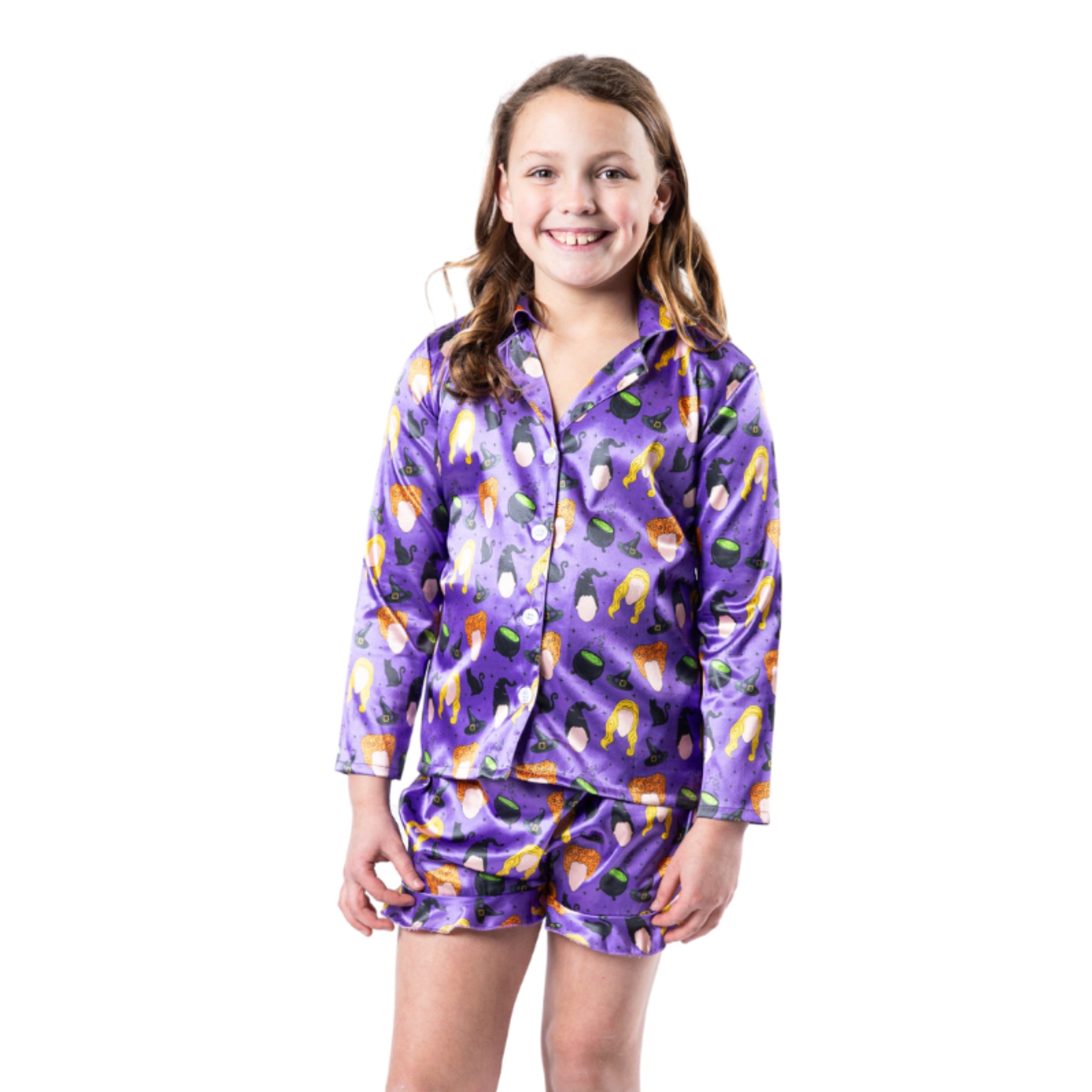 Kids I Smell Children Satin Pajama Long Sleeve Short Set