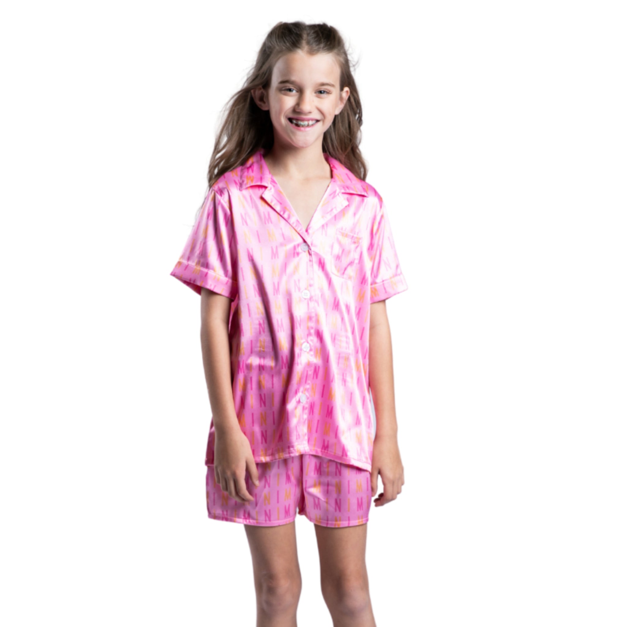Kids Mini Satin Pajama Short Set S