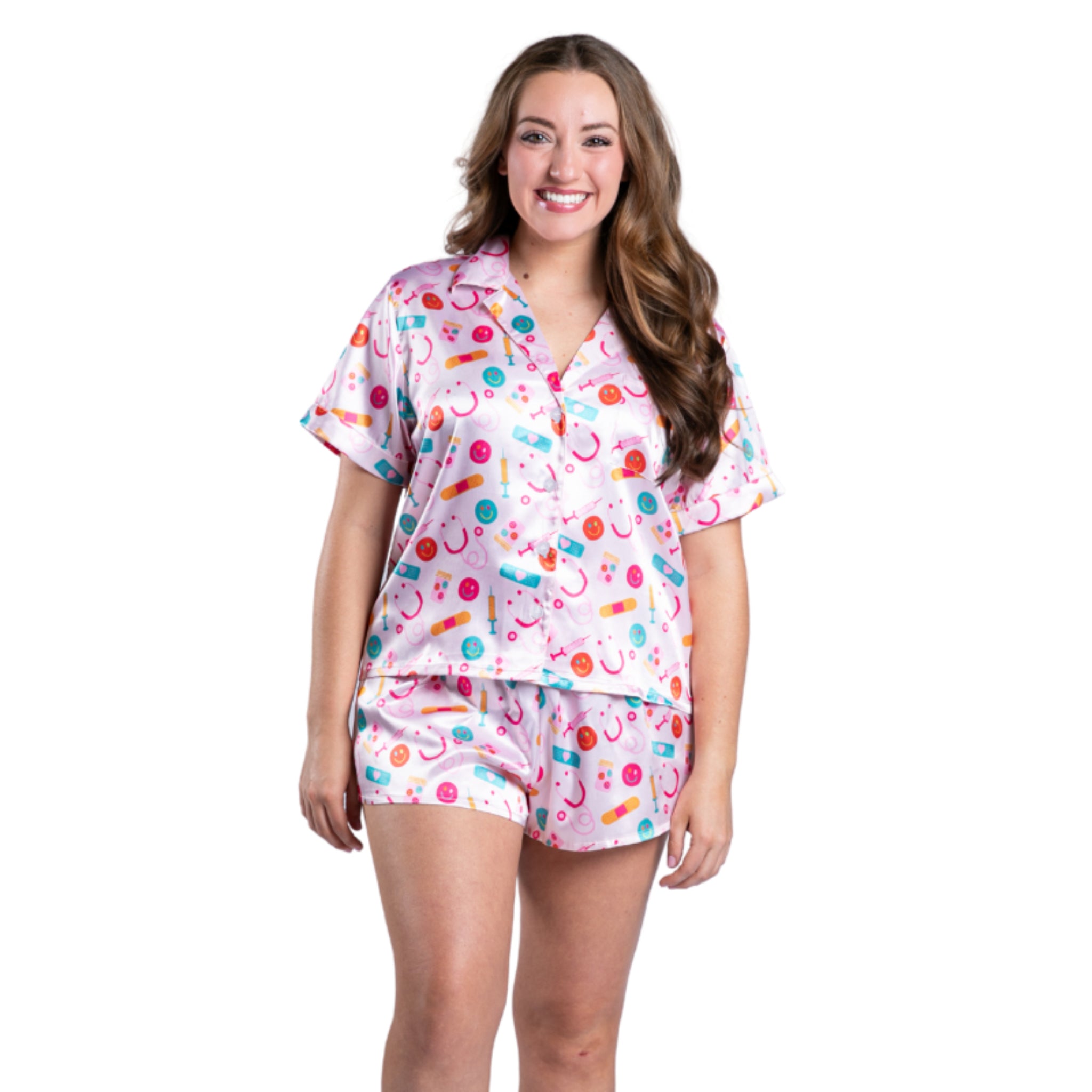 Not All Heroes Wear Capes Satin Pajama Short Set S