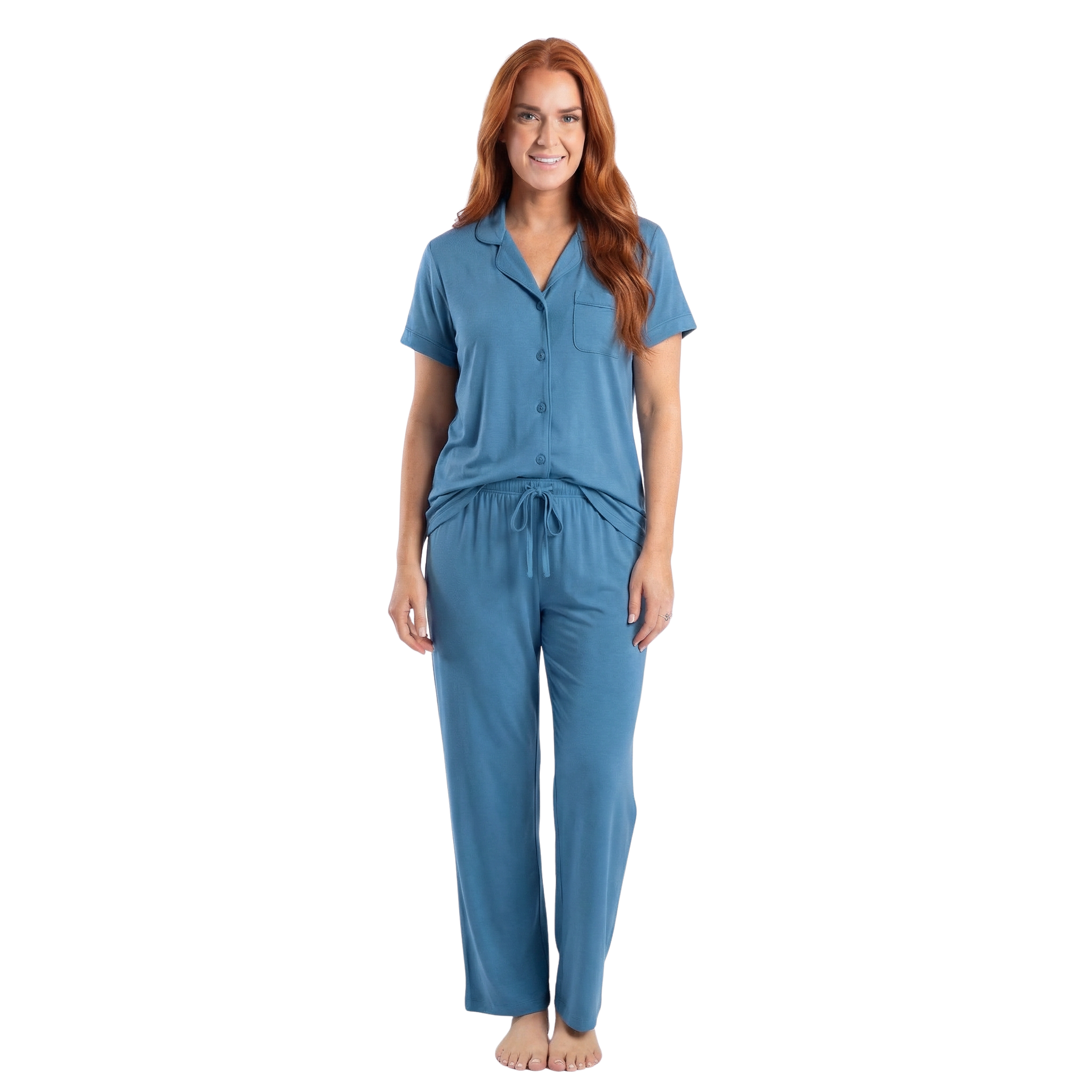 Denim Dreams Bamboo Pajama Set - Luxurious 100% Bamboo Jersey Sleepwear