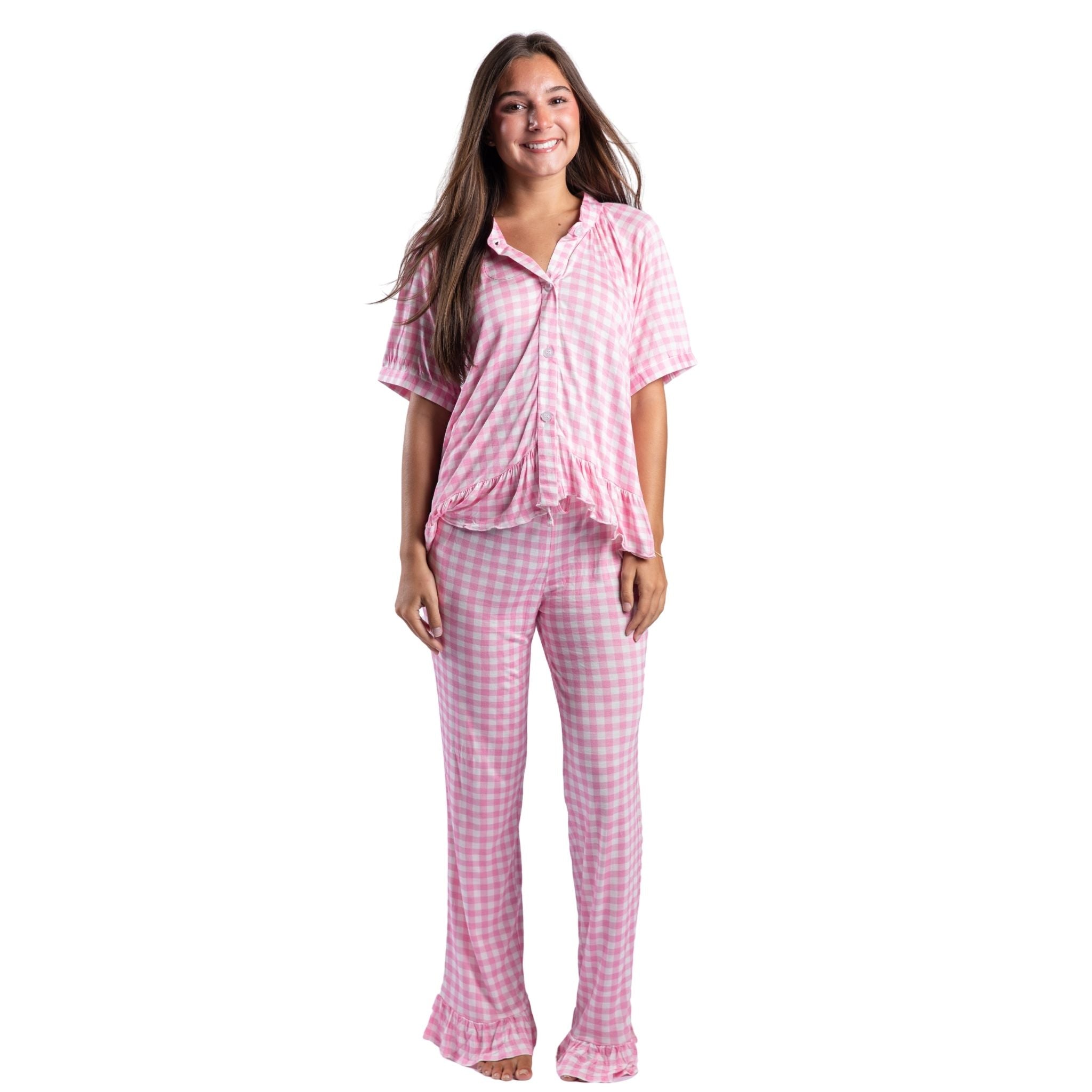 Strawberry Picnic Bamboo Pant Set S