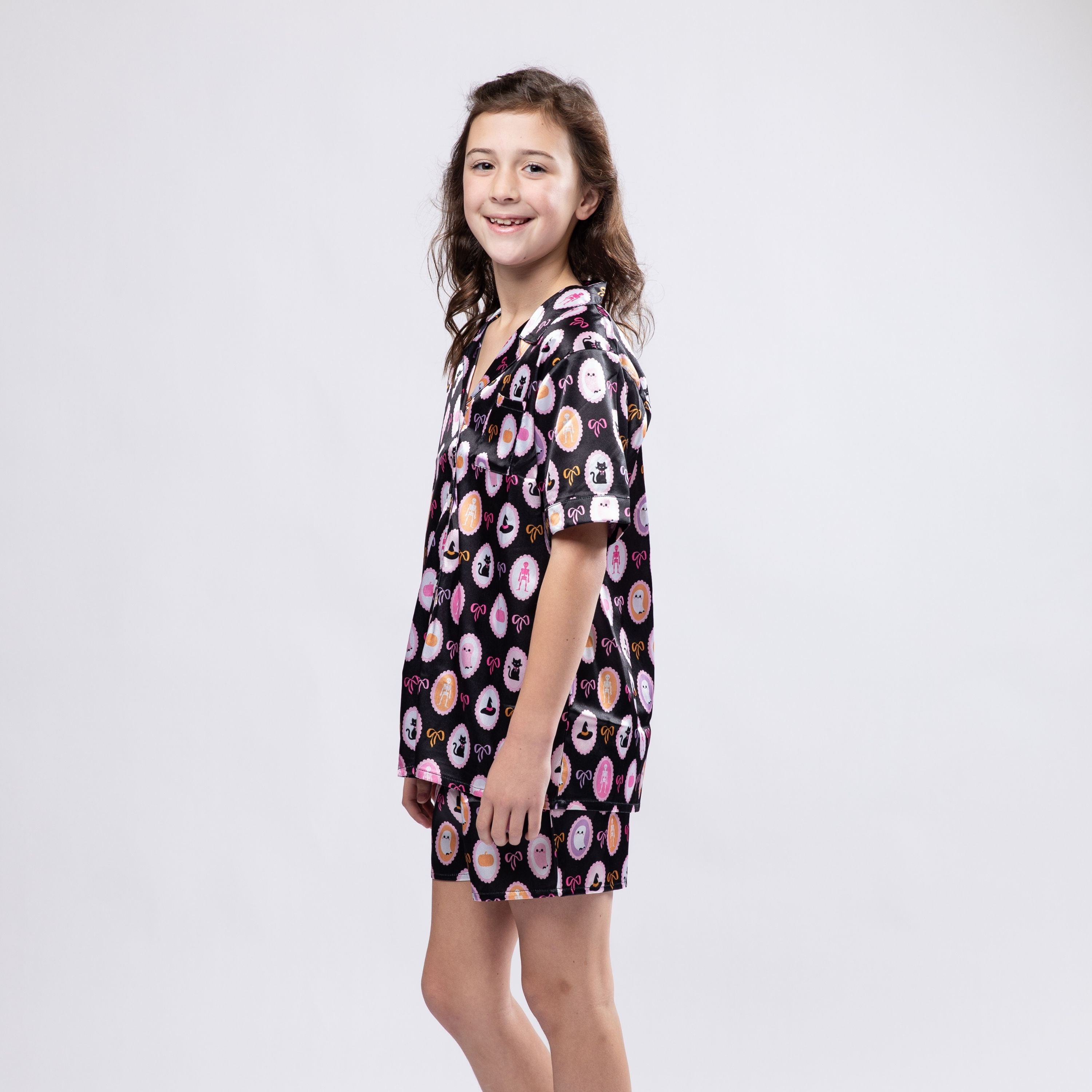 Kids Fab-boo-lous Satin Pajama Short Set S