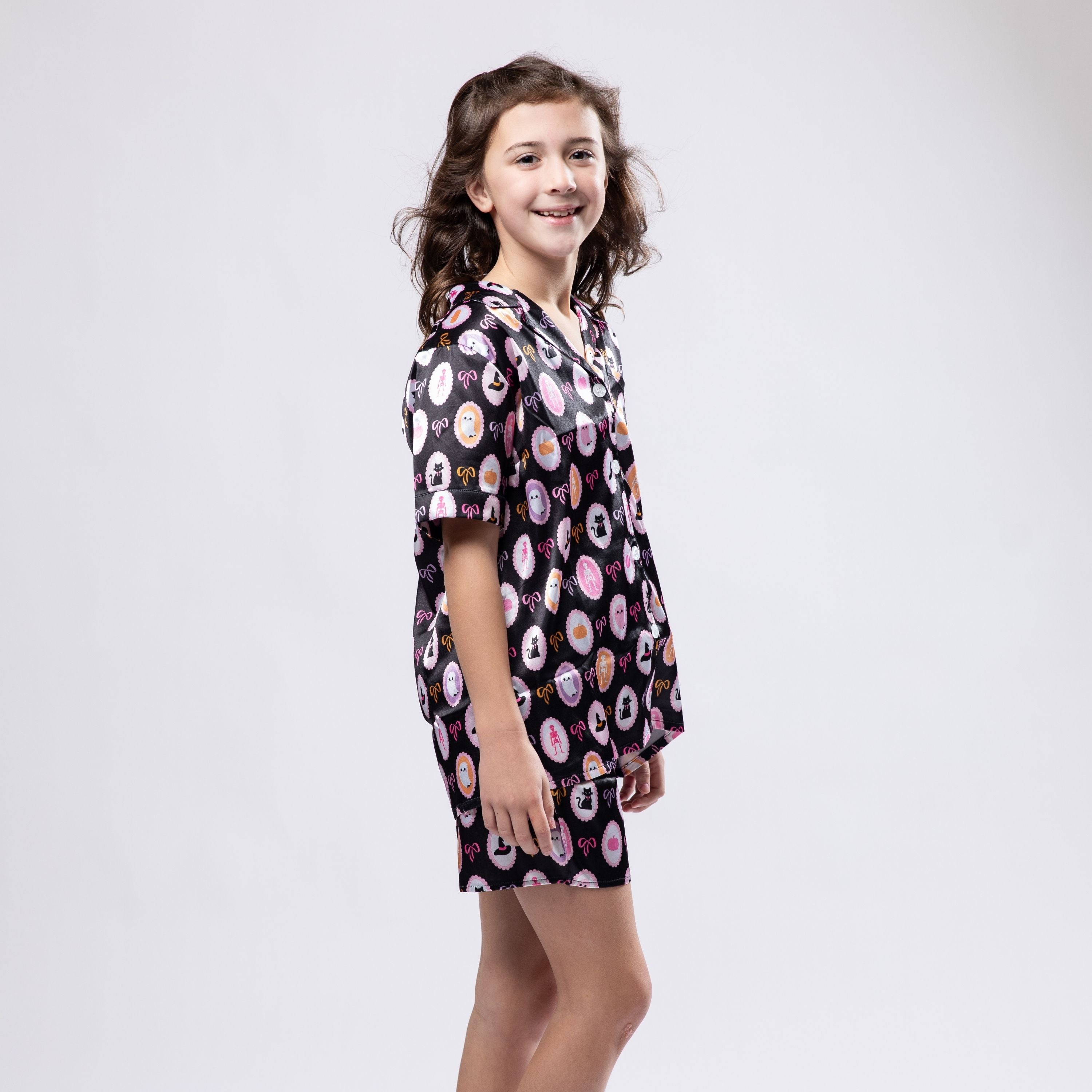 Kids Fab-boo-lous Satin Pajama Short Set S
