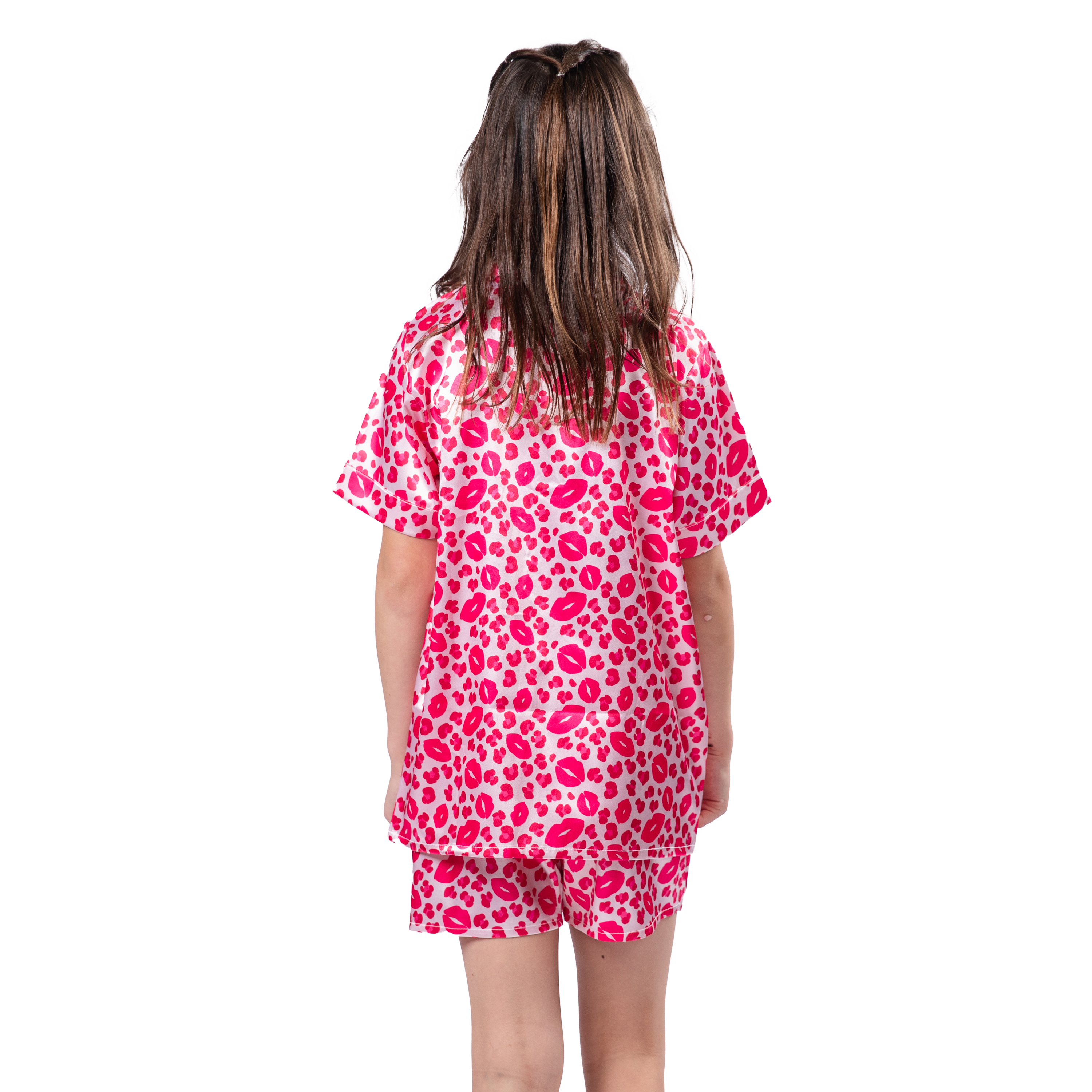 Kids Kisses Satin Pajama Short Set