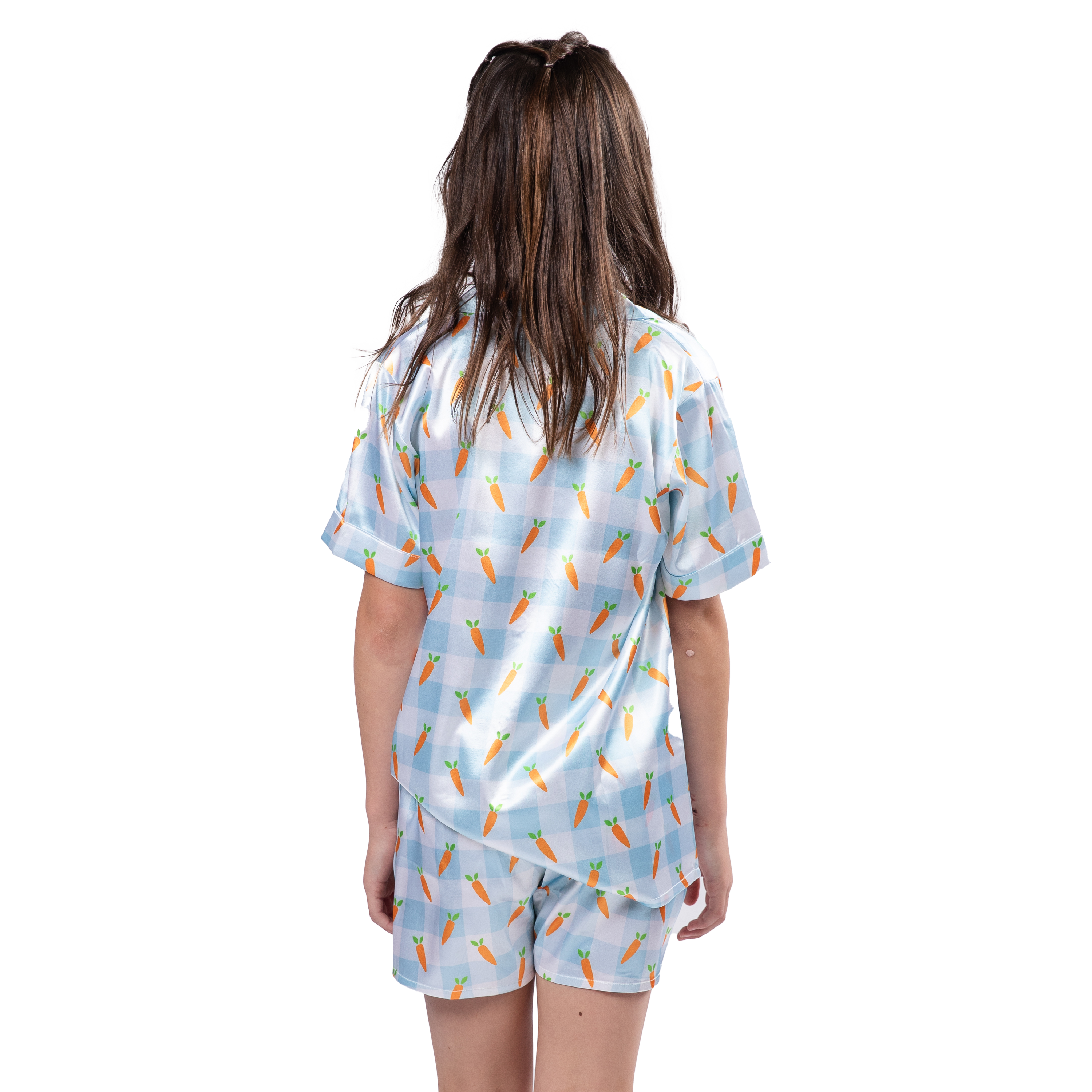 Kids Bunny Trail Satin Pajama Short Set