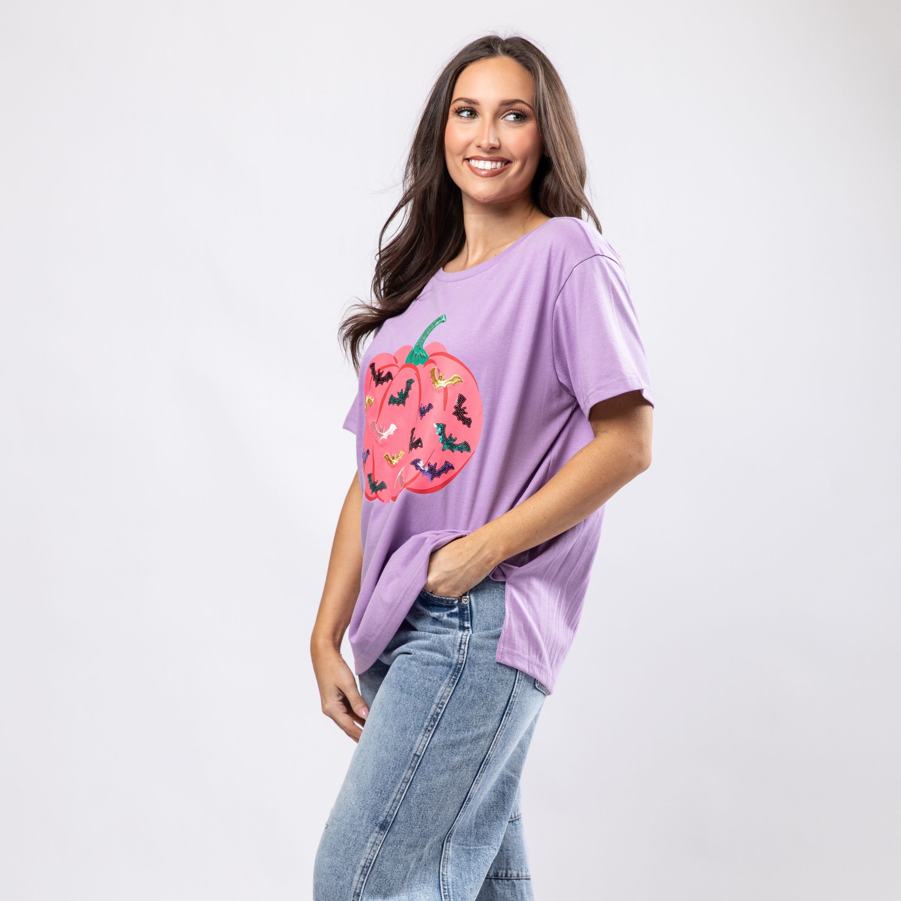 Spooky Szn Lavender Crew Neck T-Shirt S