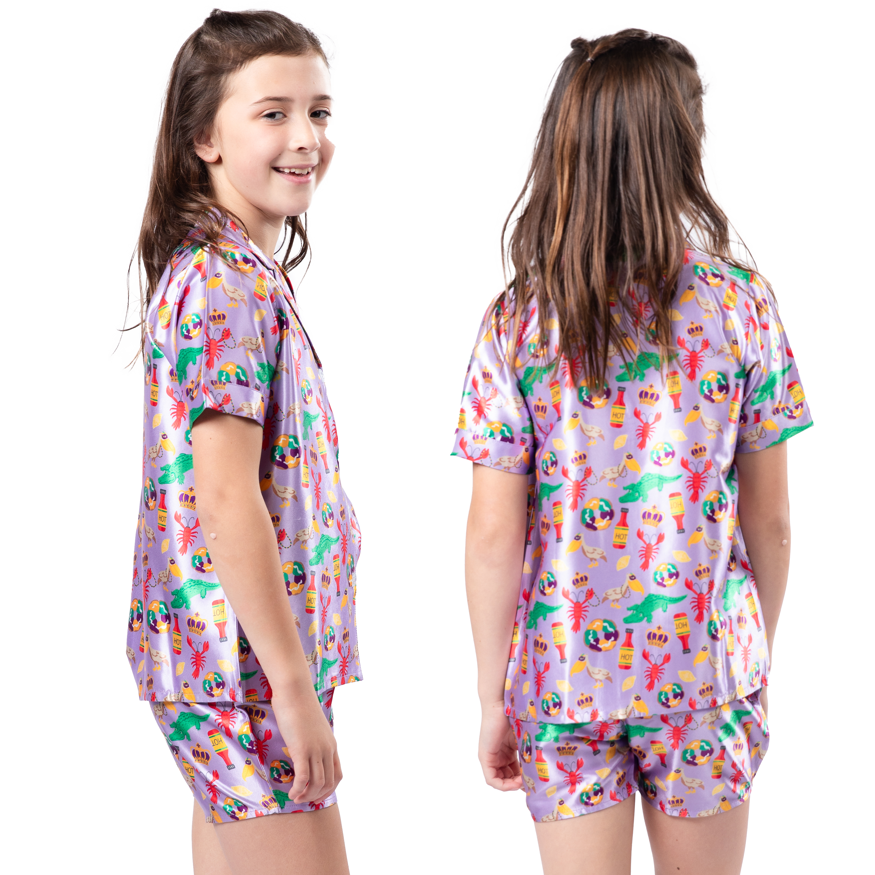 Kids Good Times Satin Pajama Short Set