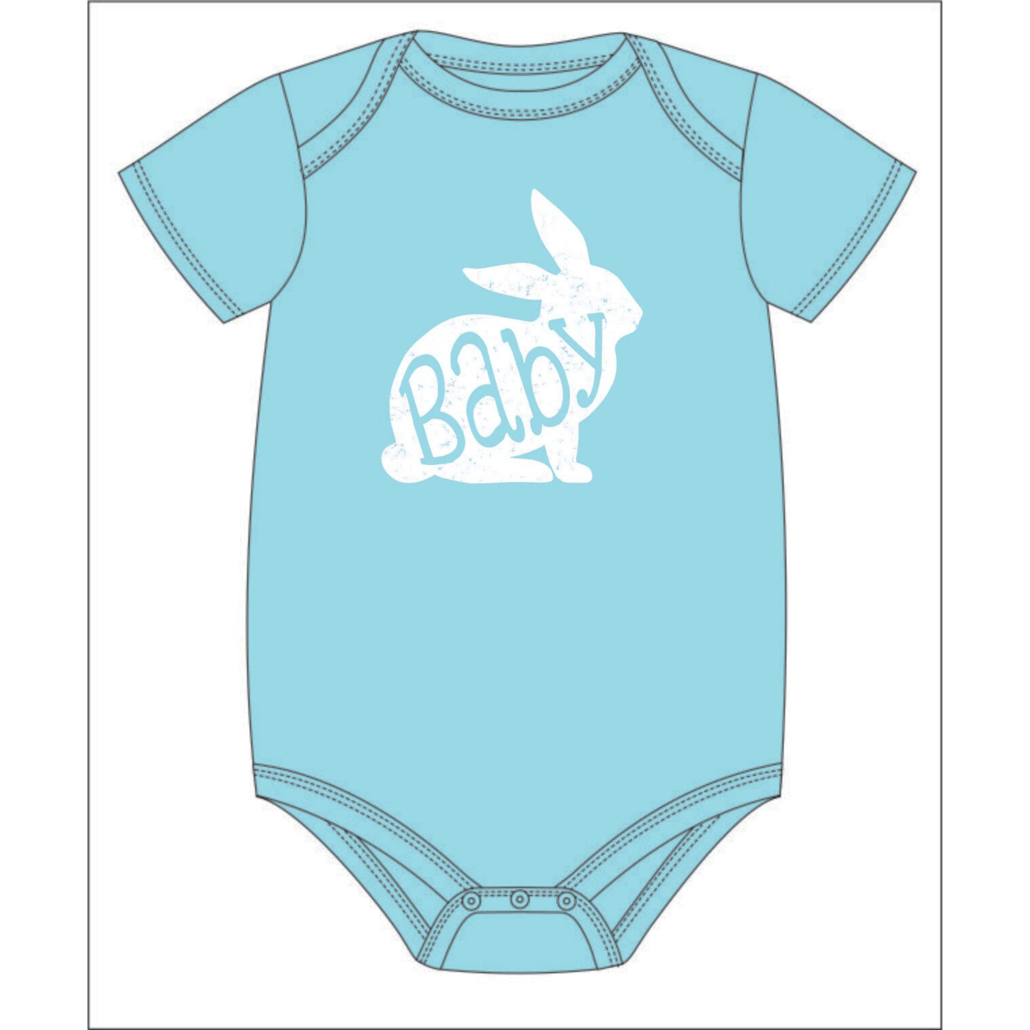 Kids Blue Baby Bunny Baby Onesie 12MO
