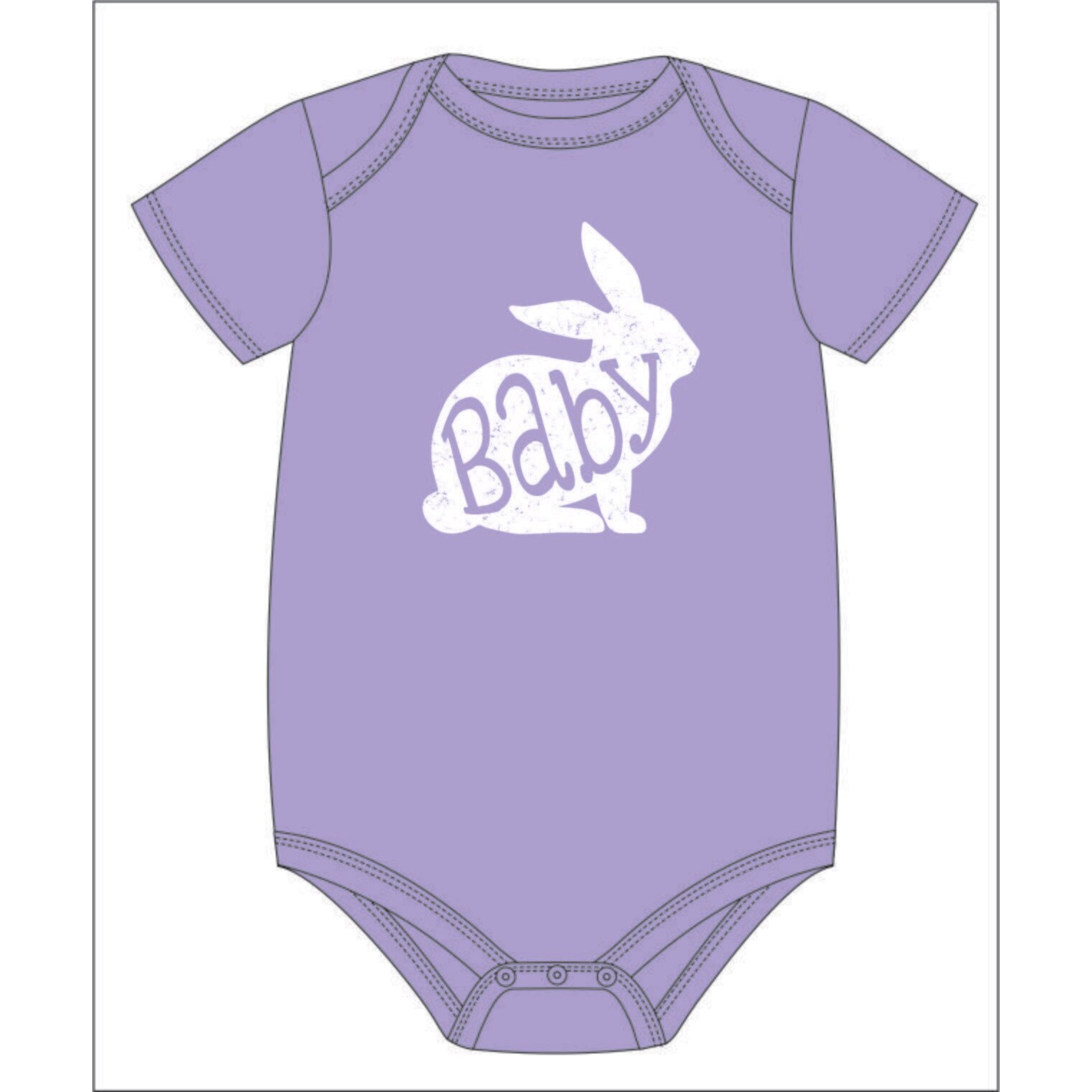 Kids Purple Baby Bunny Baby Onesie NB