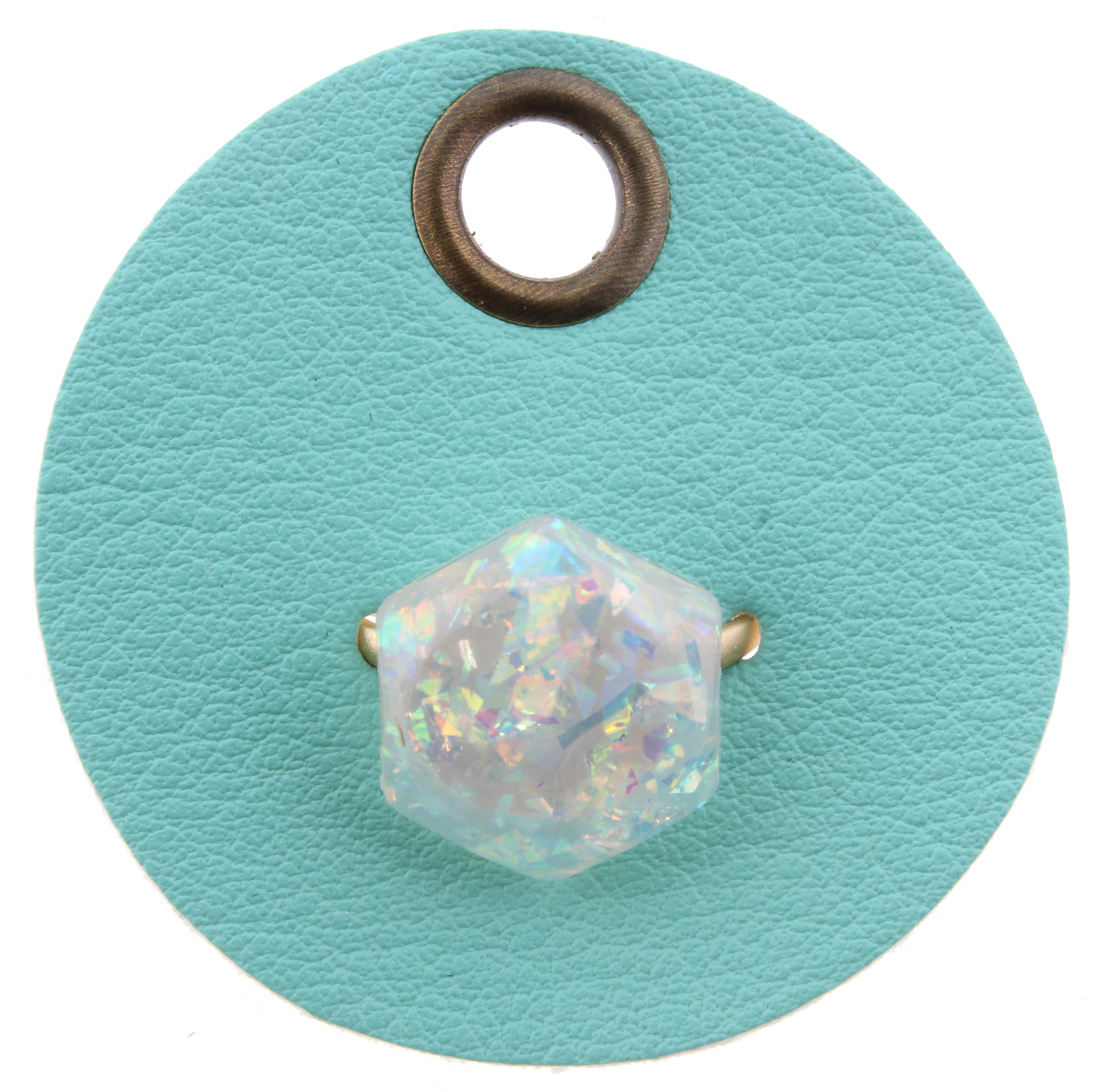 AB Confetti Hexagon Adjustable Gold Ring