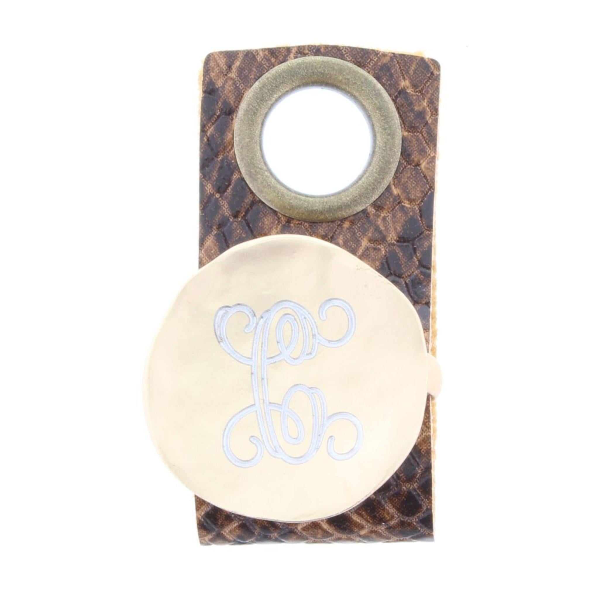 "C" Engraved Initial Gold Disk Adjustable Ring