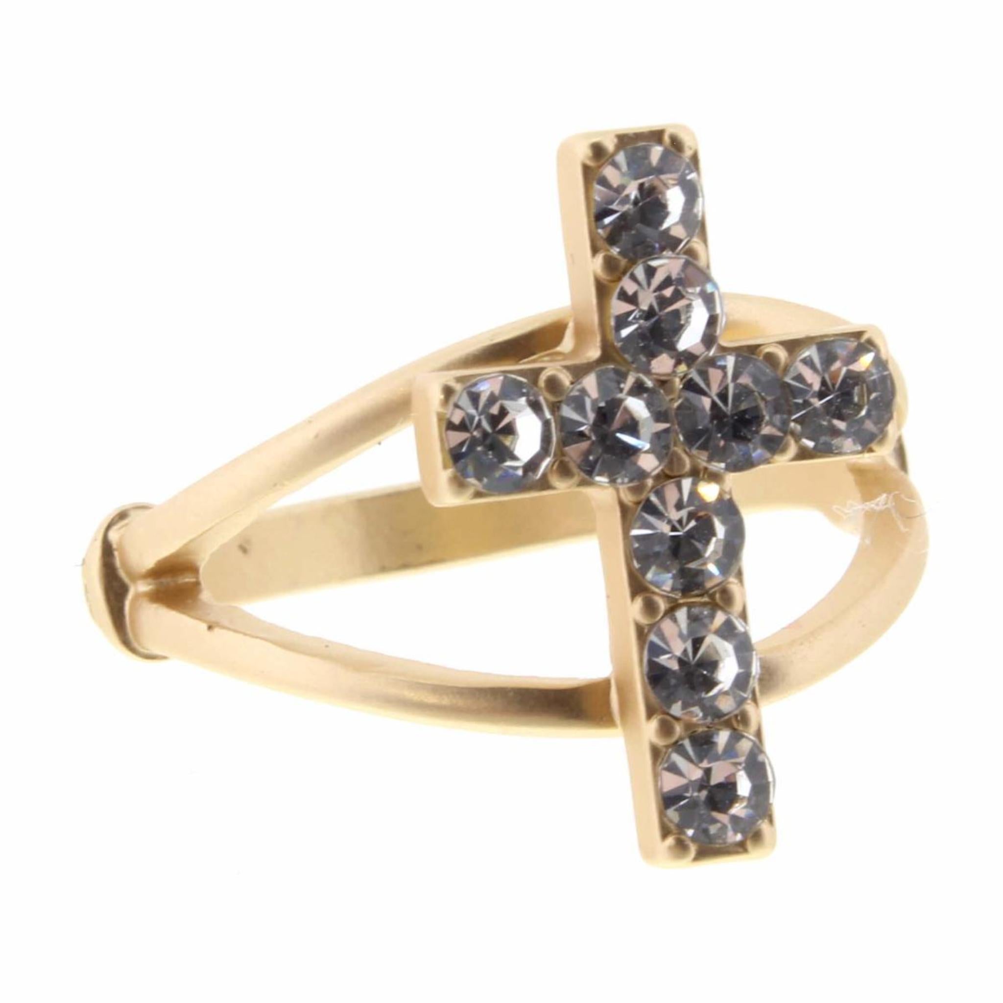 Crystal Cross Ring