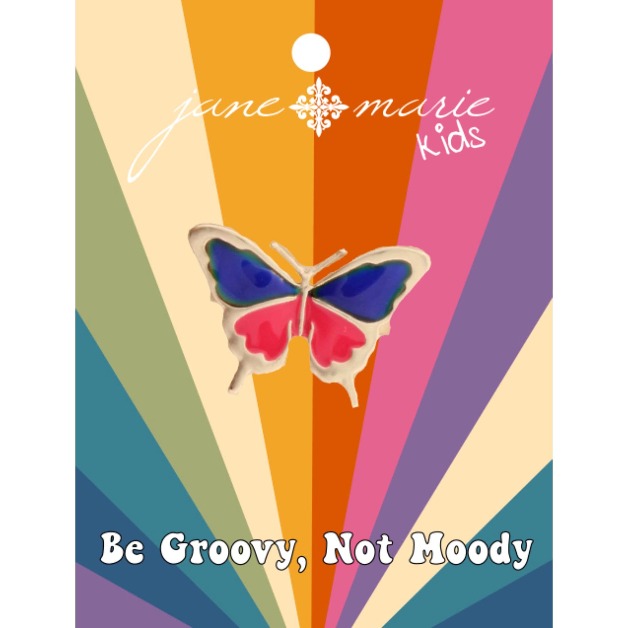 Kids Mood Changing Butterfly Top Wings with Hot PInk Bottom Wings Kids Ring