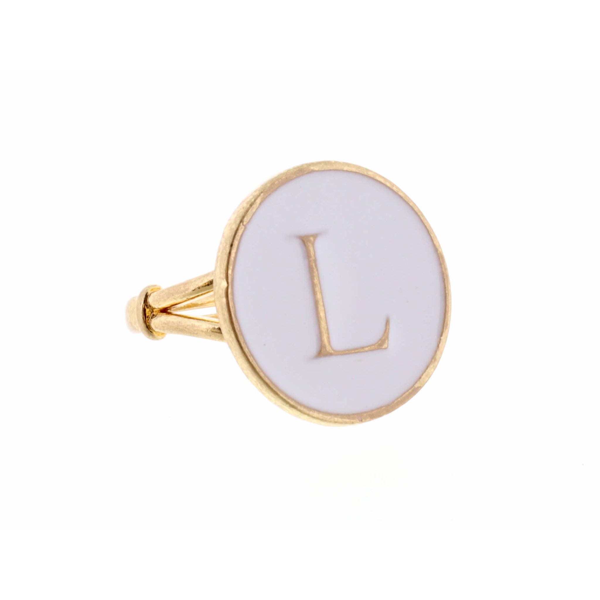 White Epoxy "L" Initial Ring